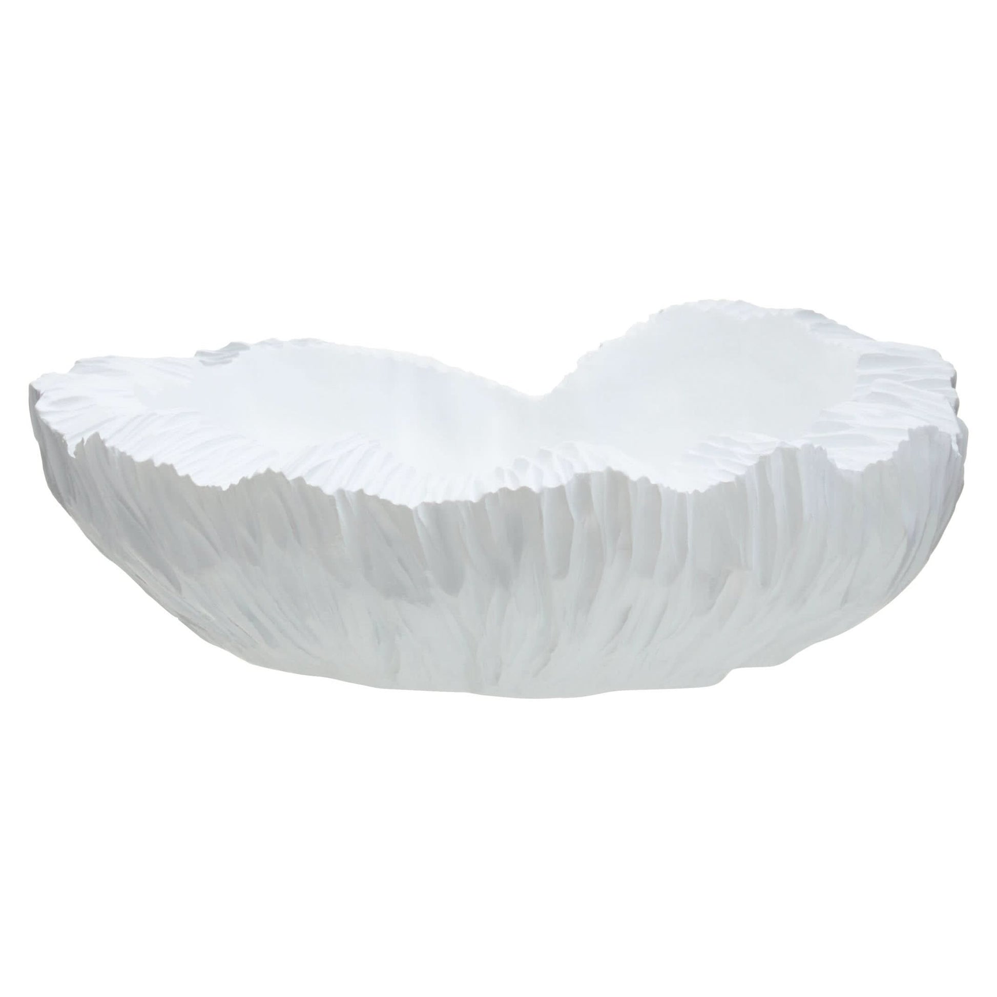 Broc Curved Textured White Bowl   Nicholas John Interiors