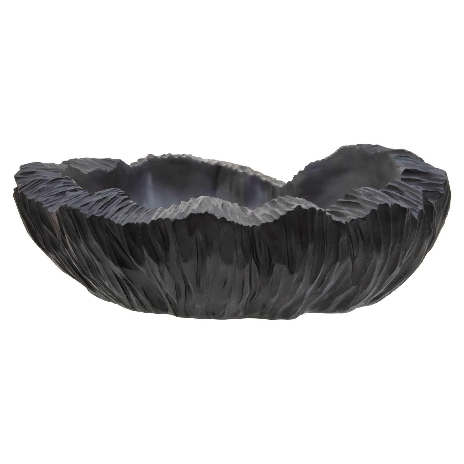 Broc Curved Textured Black Bowl   Nicholas John Interiors