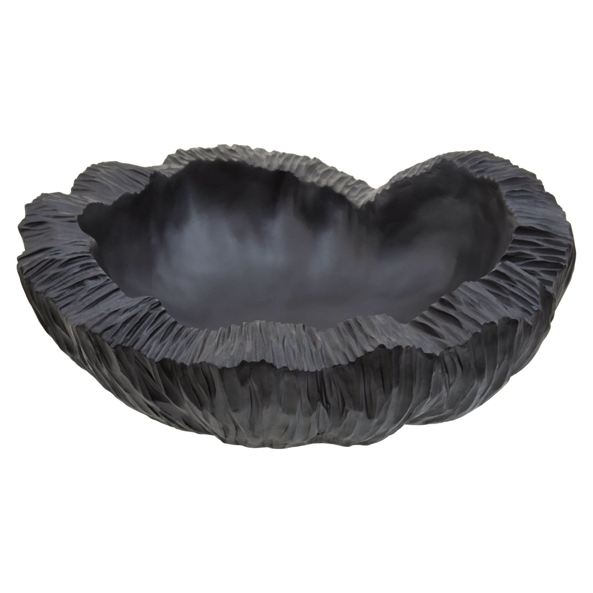 Broc Curved Textured Black Bowl   Nicholas John Interiors