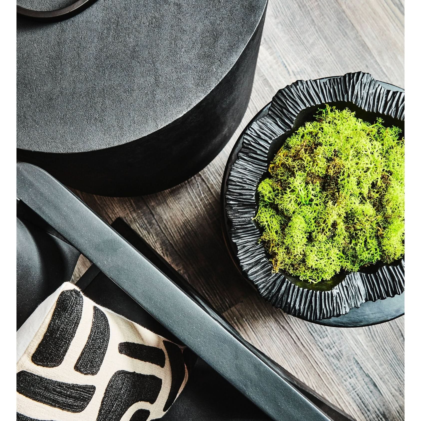 Broc Curved Textured Black Bowl   Nicholas John Interiors