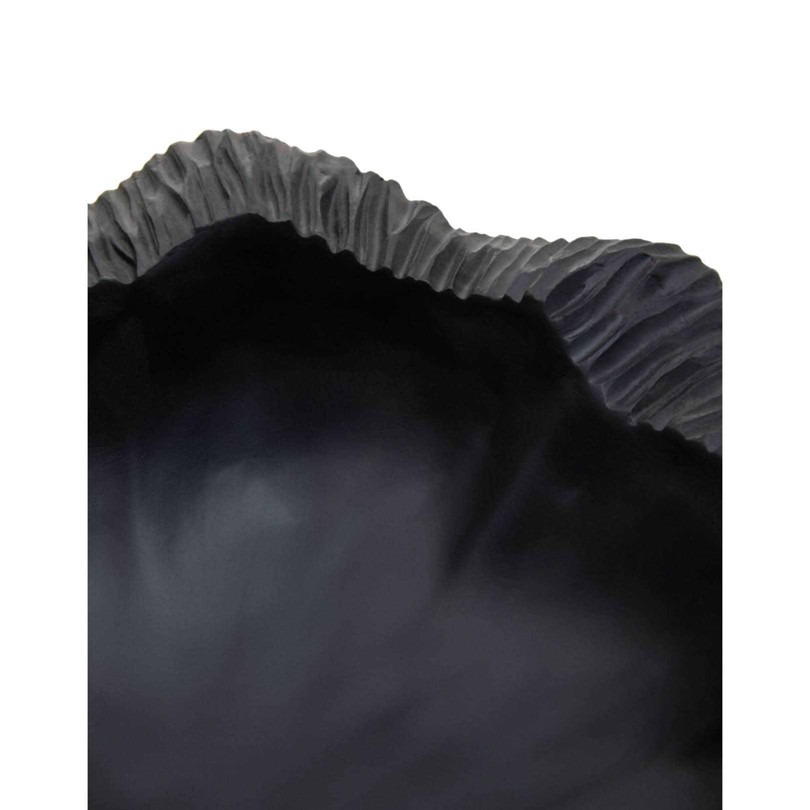Broc Curved Textured Black Bowl   Nicholas John Interiors
