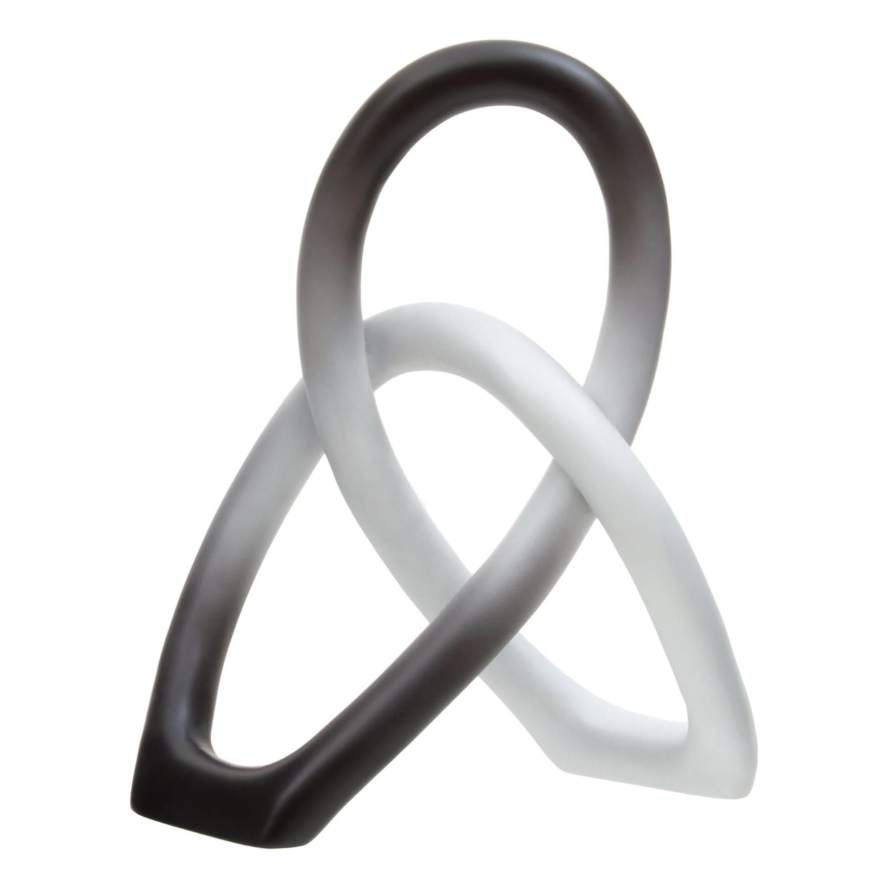 Broc Ombre Black and White Knot Sculpture   Nicholas John Interiors