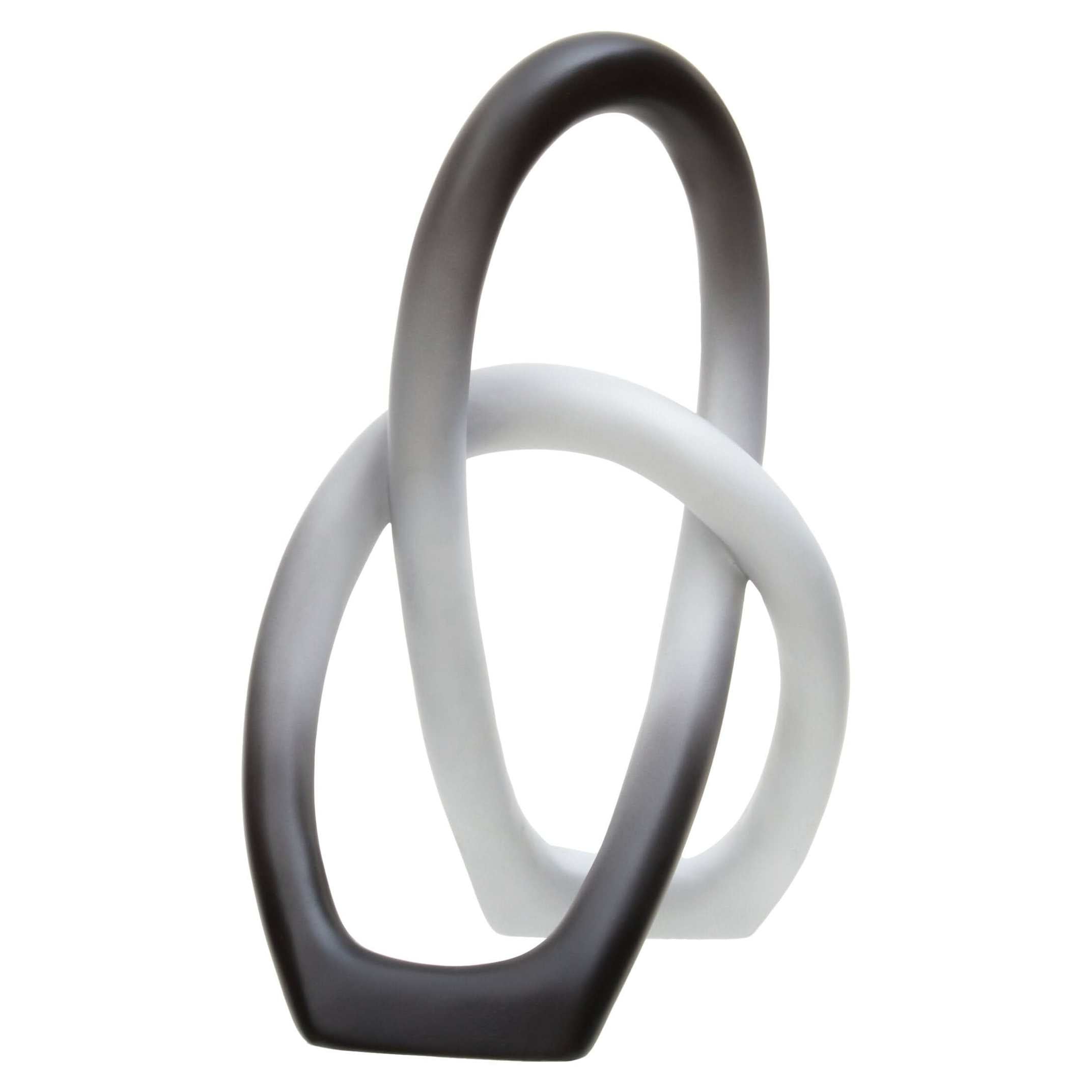 Broc Ombre Black and White Knot Sculpture   Nicholas John Interiors