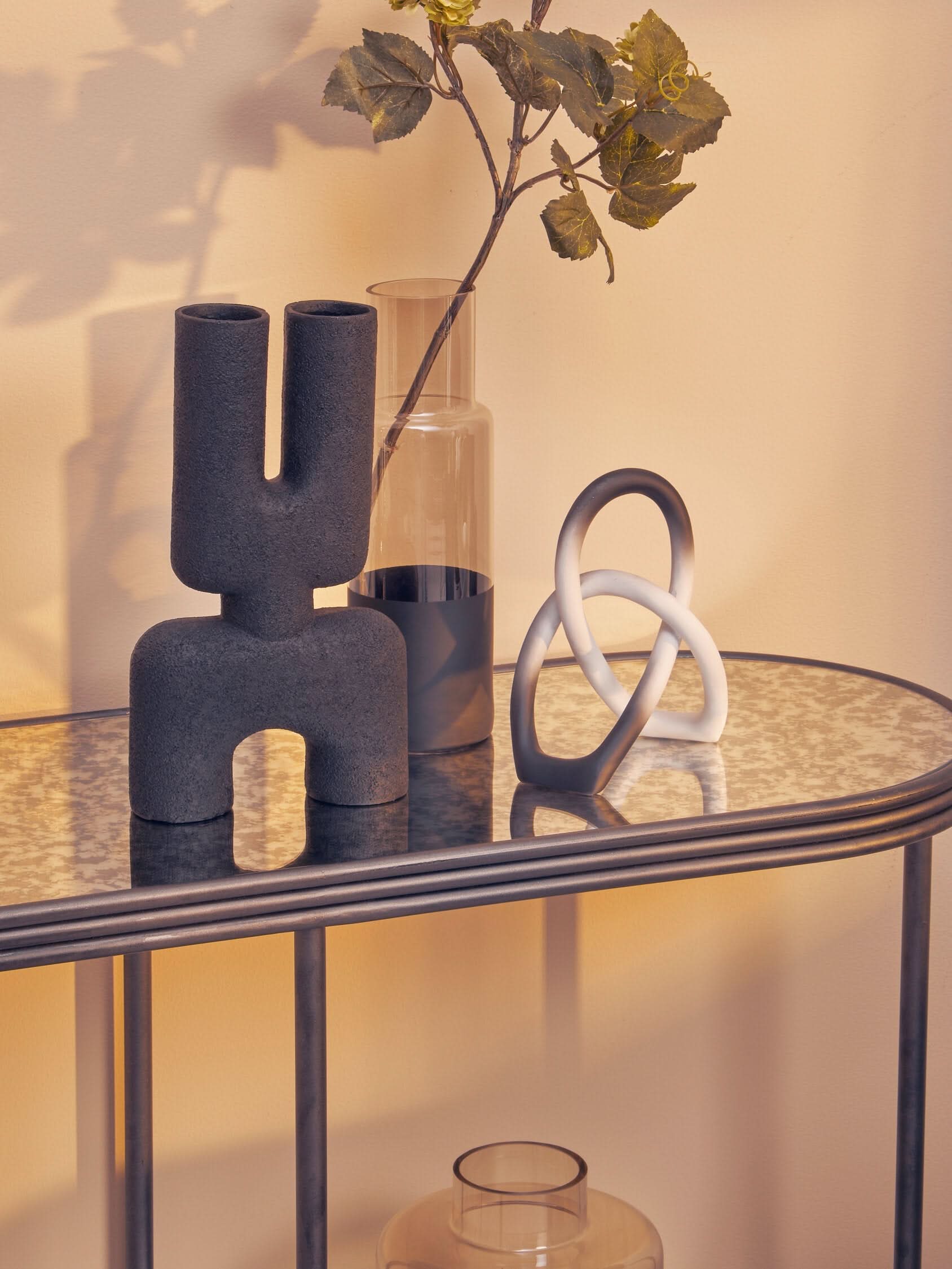 Broc Ombre Black and White Knot Sculpture   Nicholas John Interiors