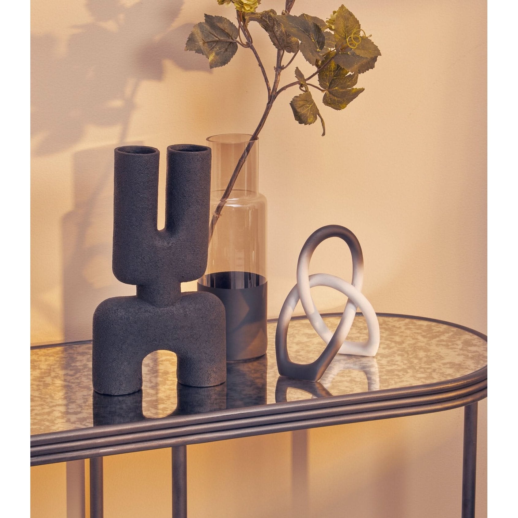 Broc Ombre Black and White Knot Sculpture   Nicholas John Interiors
