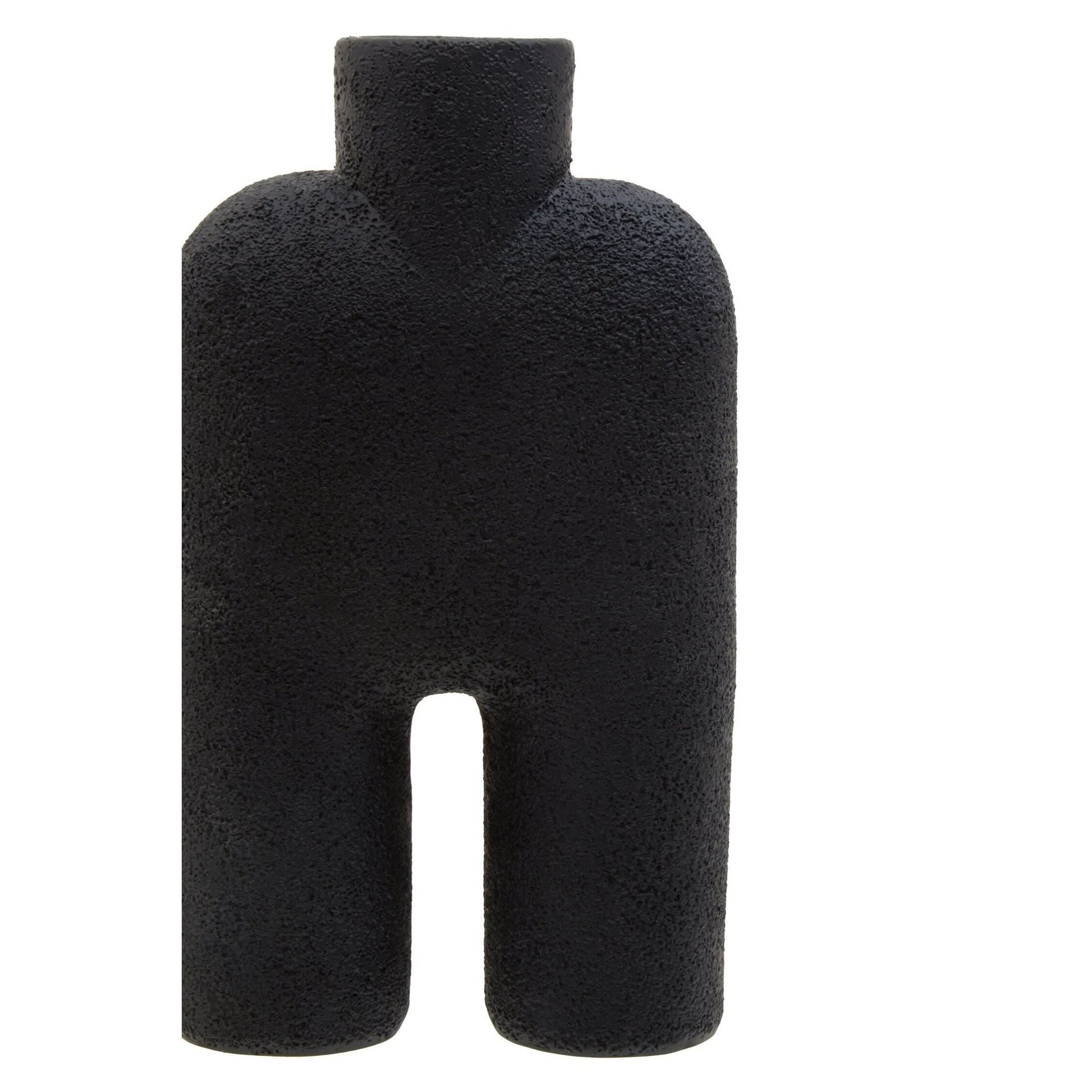 Broc Large Black Sculptured Vase   Nicholas John Interiors