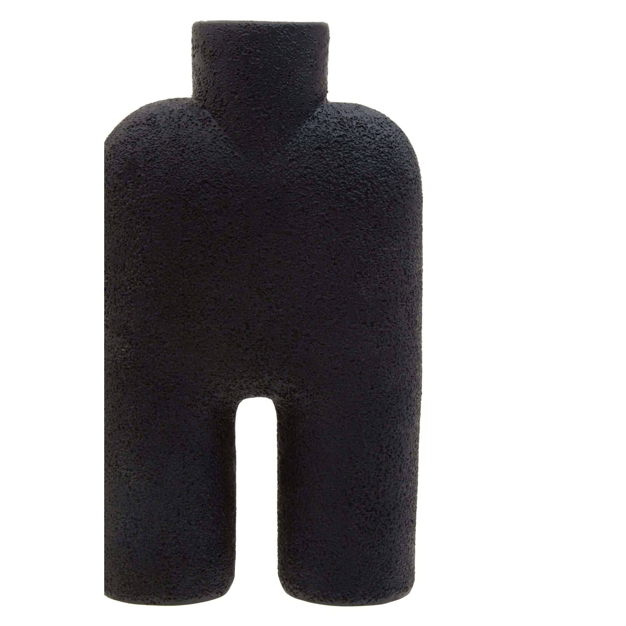Broc Large Black Sculptured Vase   Nicholas John Interiors