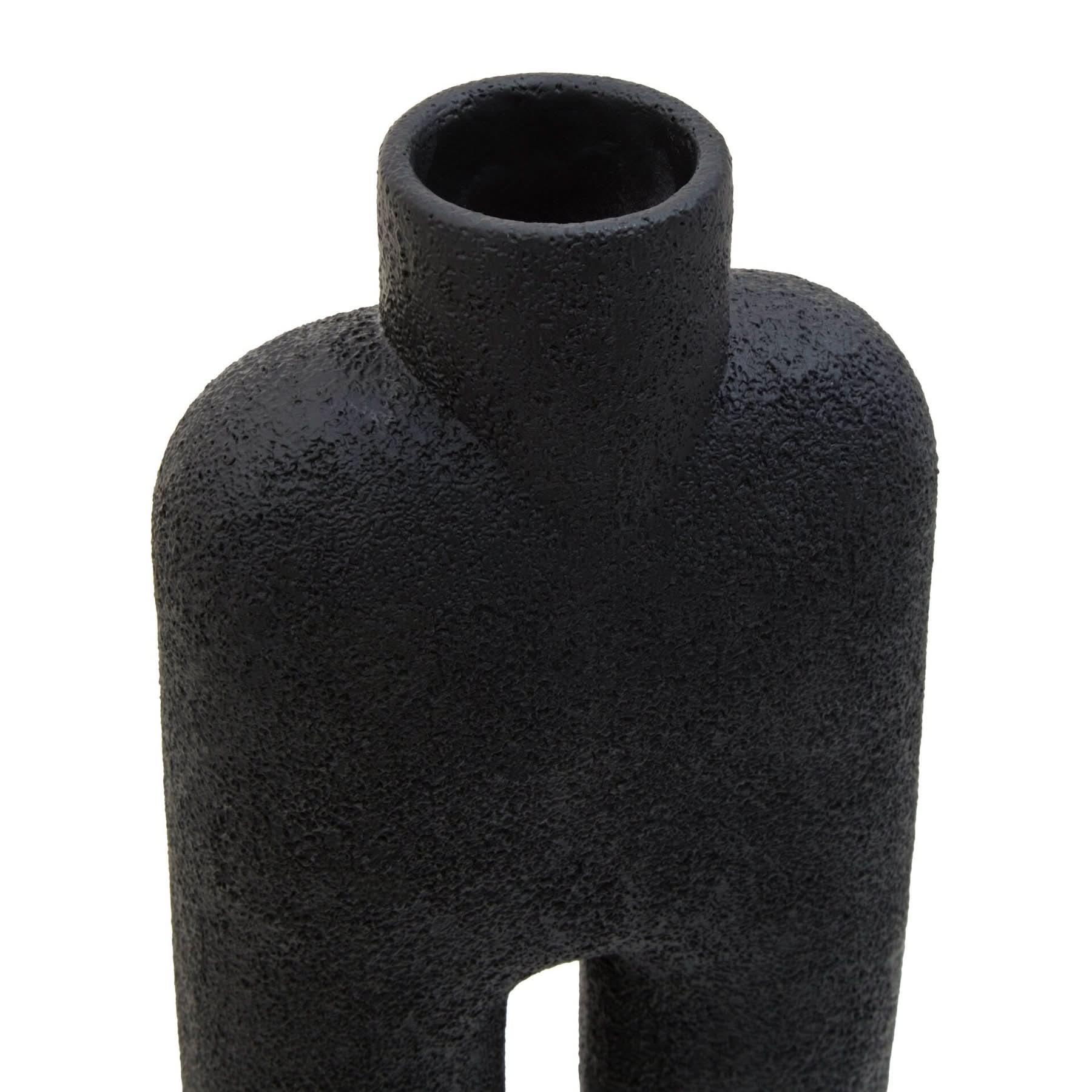 Broc Large Black Sculptured Vase   Nicholas John Interiors