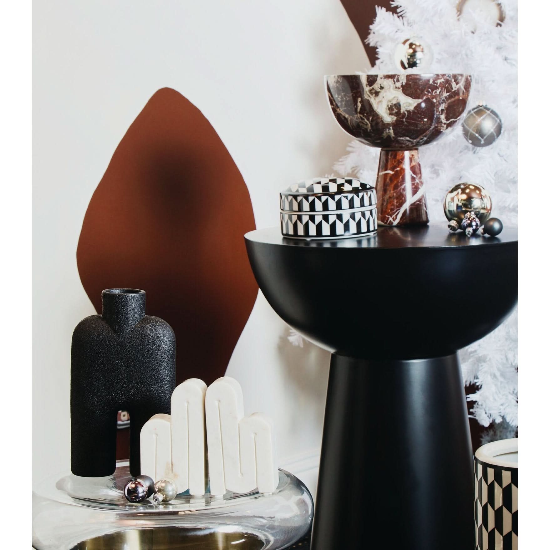 Broc Large Black Sculptured Vase   Nicholas John Interiors