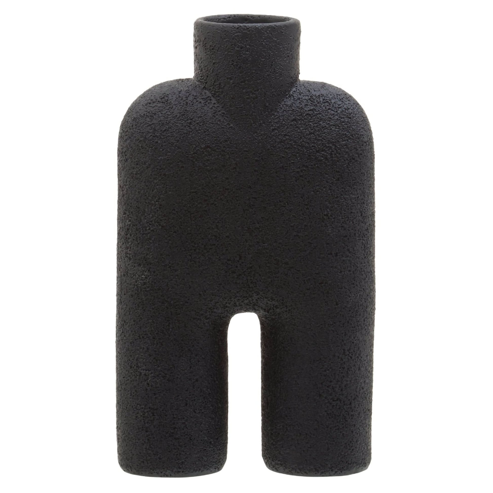 Broc Large Black Sculptured Vase   Nicholas John Interiors