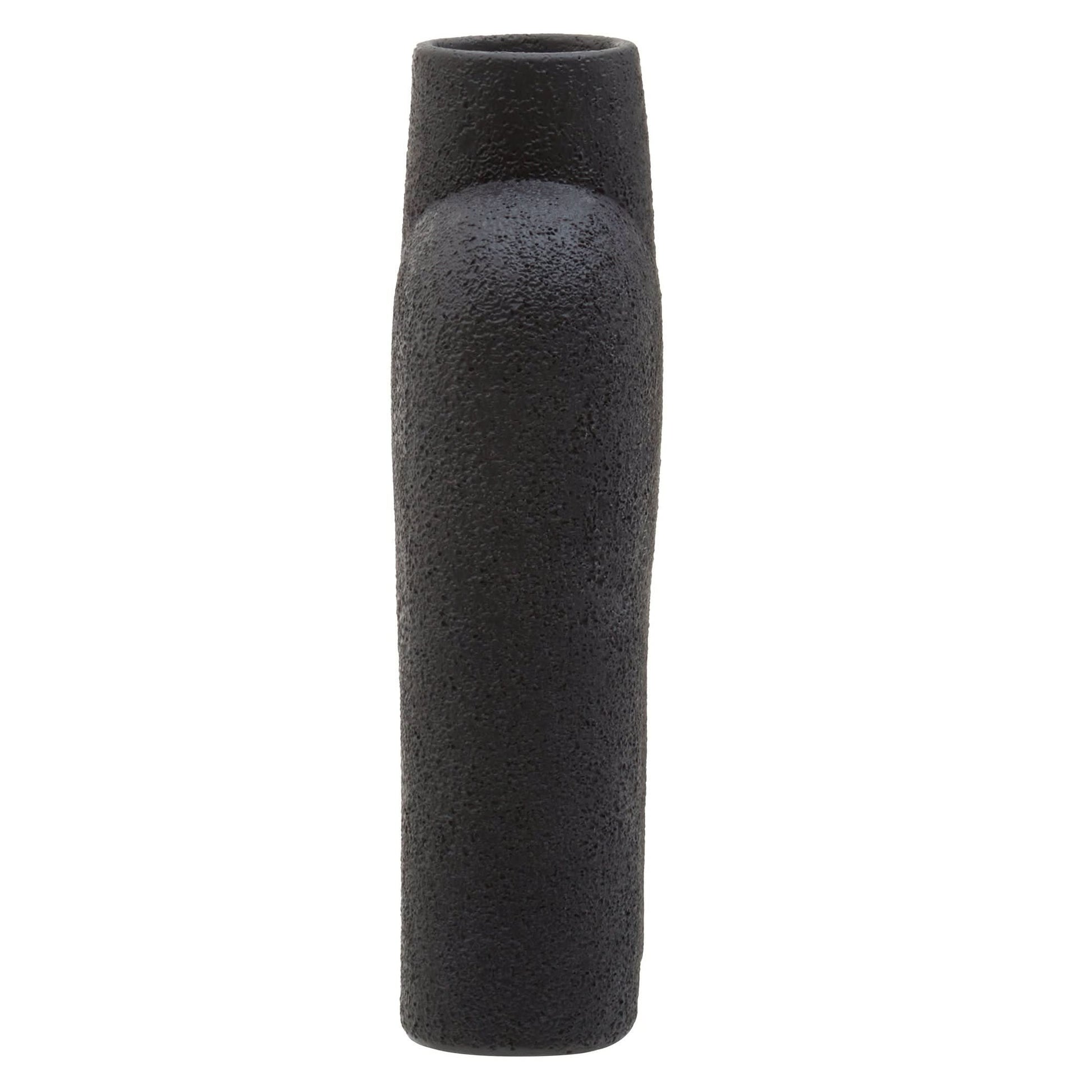 Broc Large Black Sculptured Vase   Nicholas John Interiors