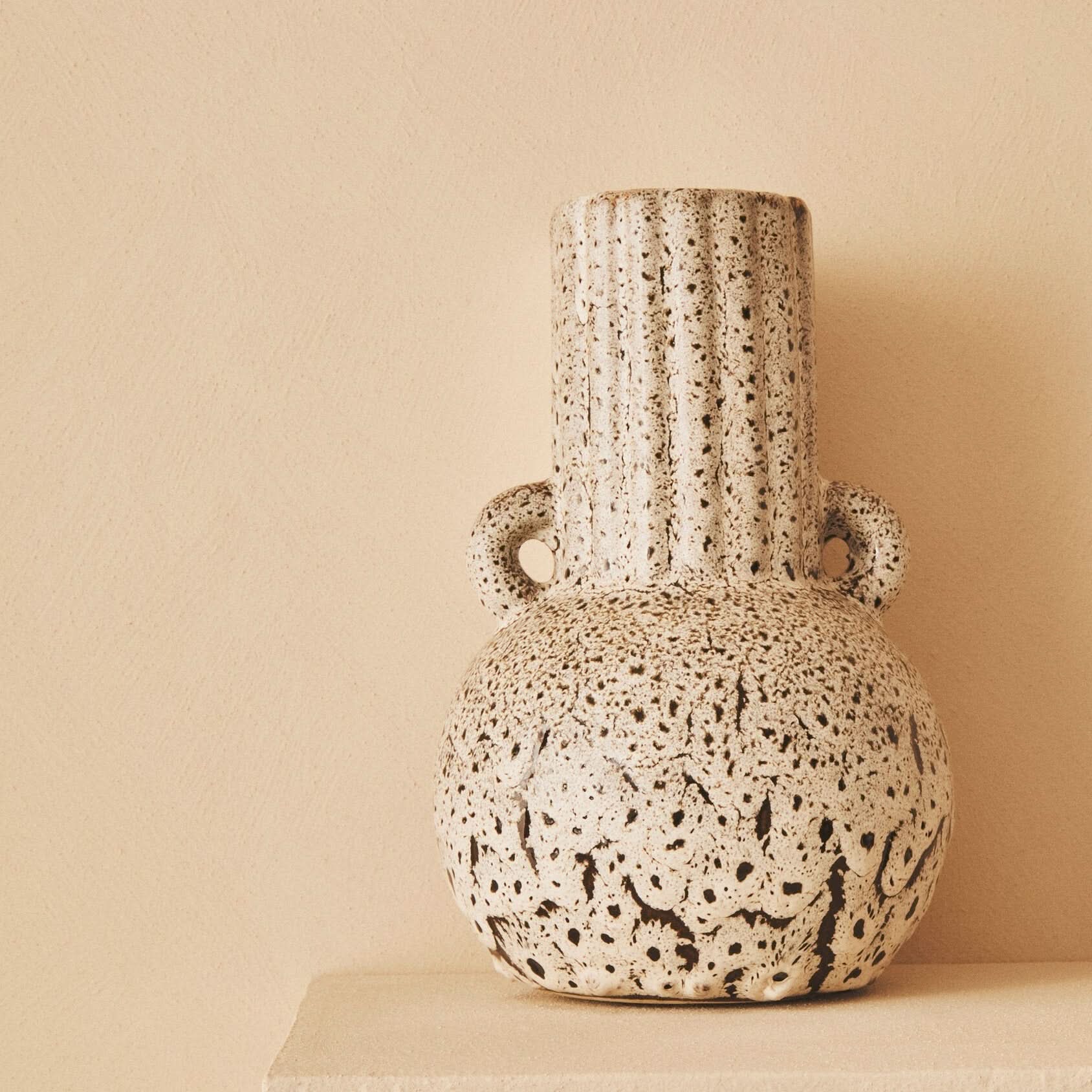 Calcita Small Speckled Brown Vase   Nicholas John Interiors