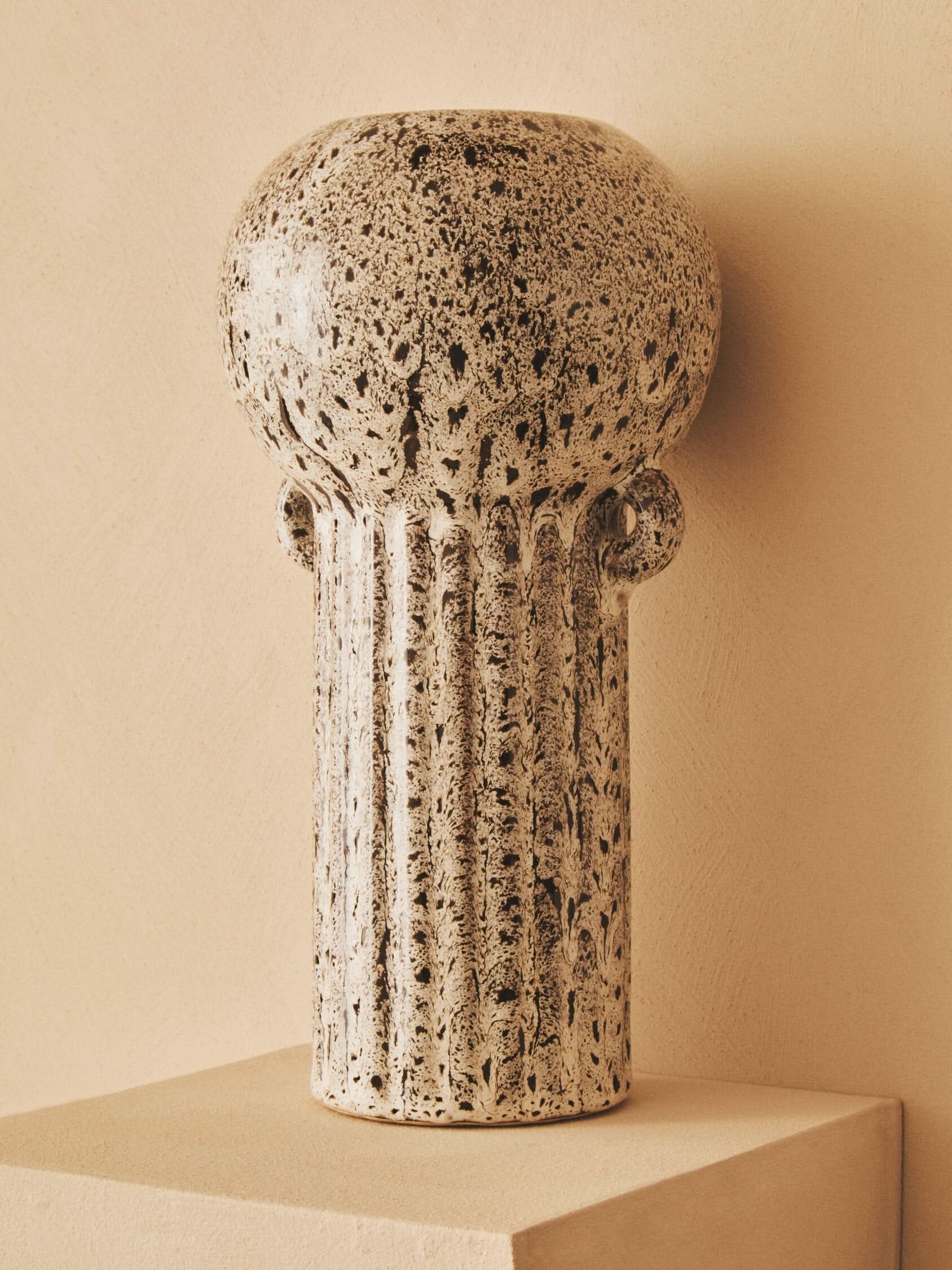 Calcita Large Speckled Brown Vase   Nicholas John Interiors