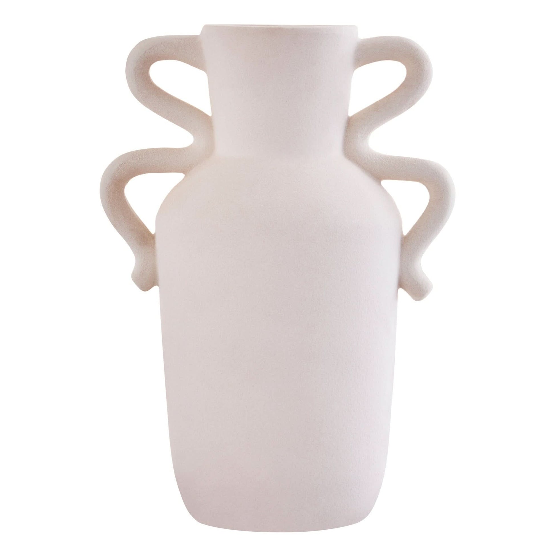 Sonata Large White Vase with Abstract Handles   Nicholas John Interiors