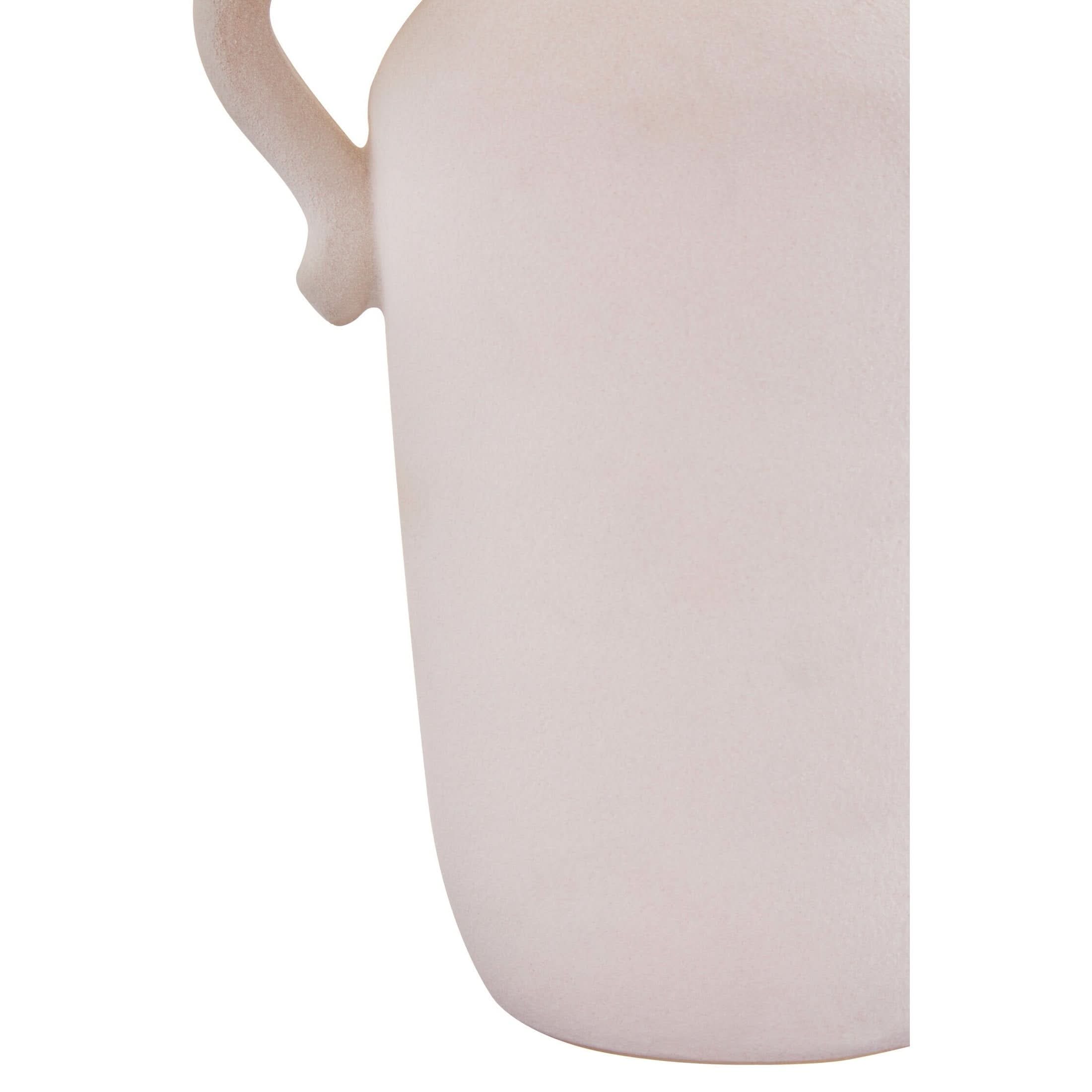 Sonata Large White Vase with Abstract Handles   Nicholas John Interiors