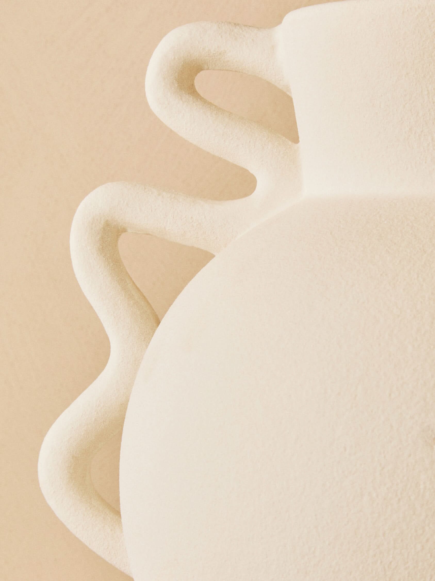 Sonata Small White Vase with Abstract Handles   Nicholas John Interiors