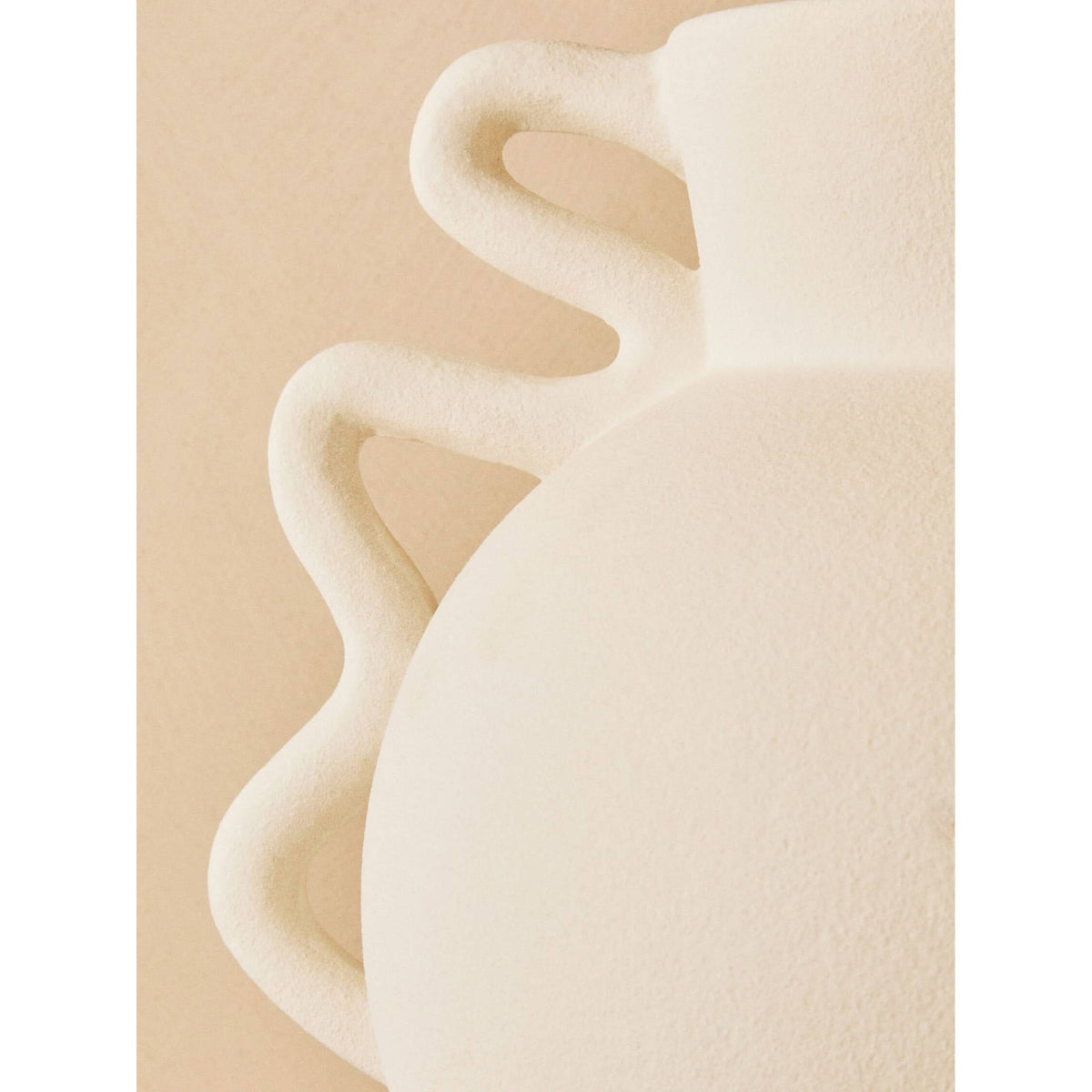 Sonata Small White Vase with Abstract Handles   Nicholas John Interiors
