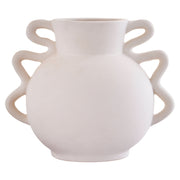Sonata Small White Vase with Abstract Handles   Nicholas John Interiors