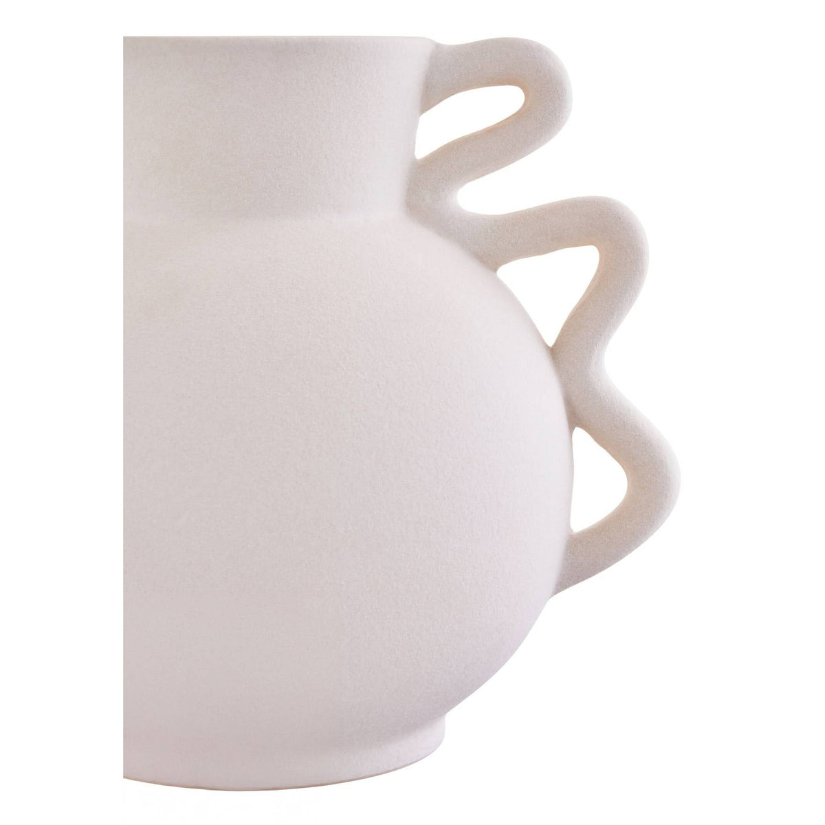 Sonata Small White Vase with Abstract Handles   Nicholas John Interiors