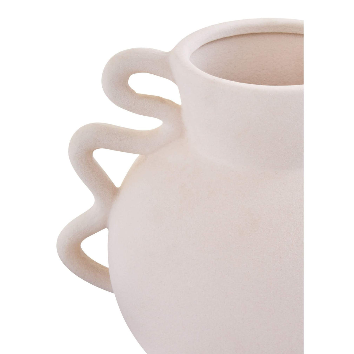 Sonata Small White Vase with Abstract Handles   Nicholas John Interiors