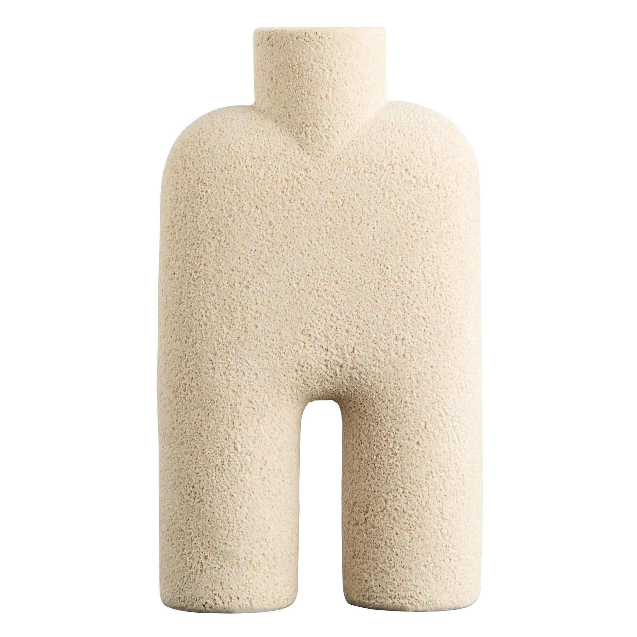 Broc Large Sandstone Effect Sculptured Vase   Nicholas John Interiors