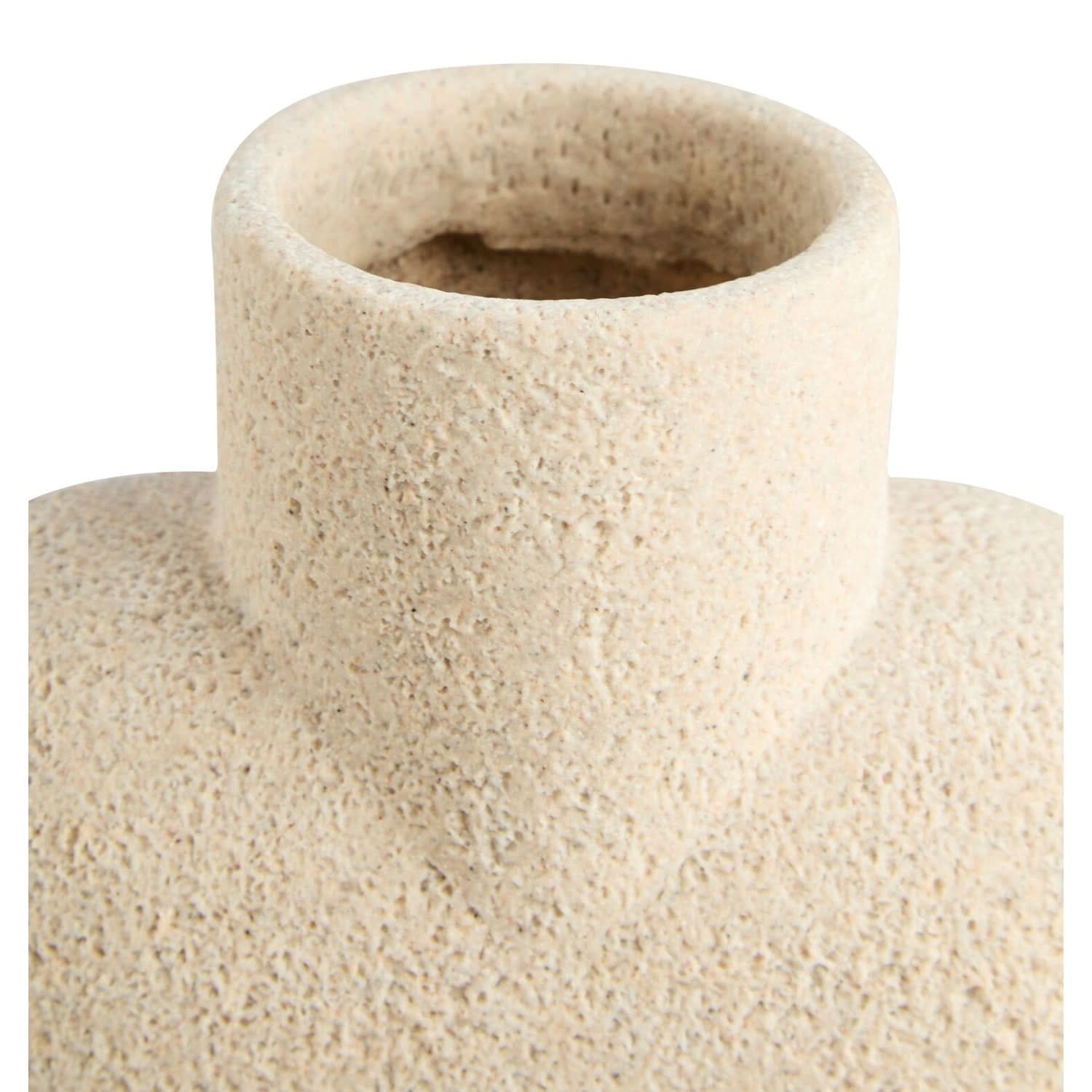 Broc Large Sandstone Effect Sculptured Vase   Nicholas John Interiors