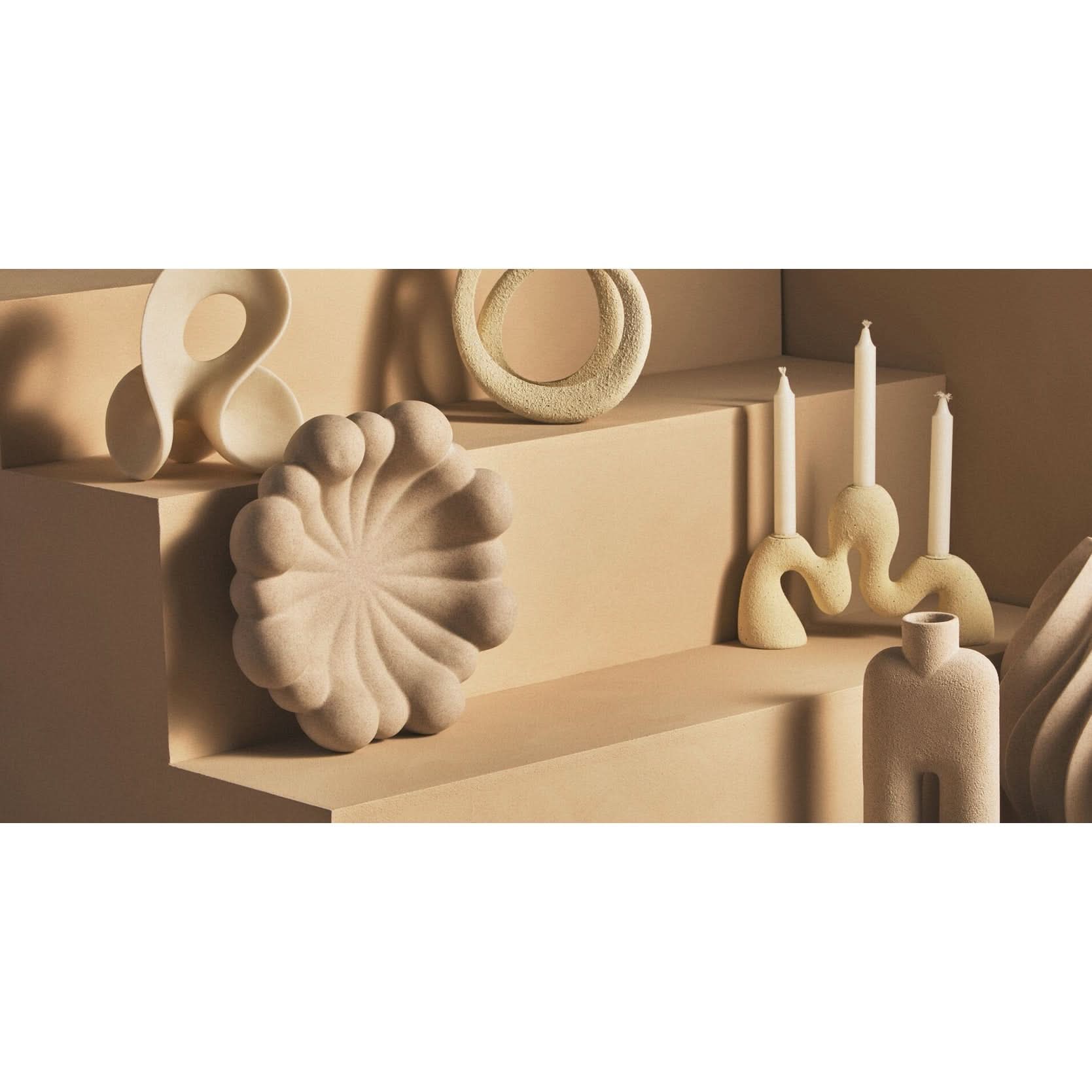 Broc Large Sandstone Effect Sculptured Vase   Nicholas John Interiors