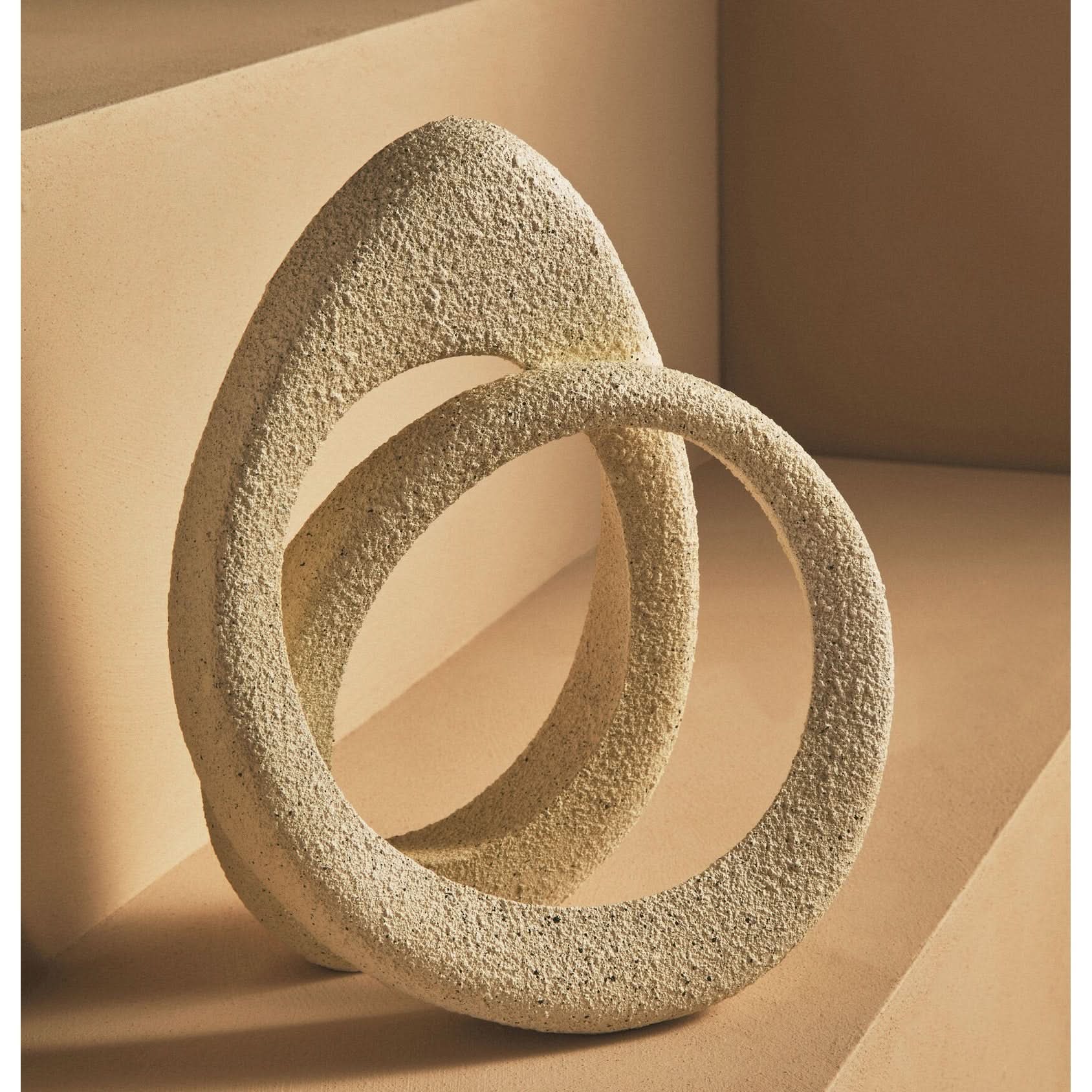 Broc Cream Textured Loop Sculpture   Nicholas John Interiors