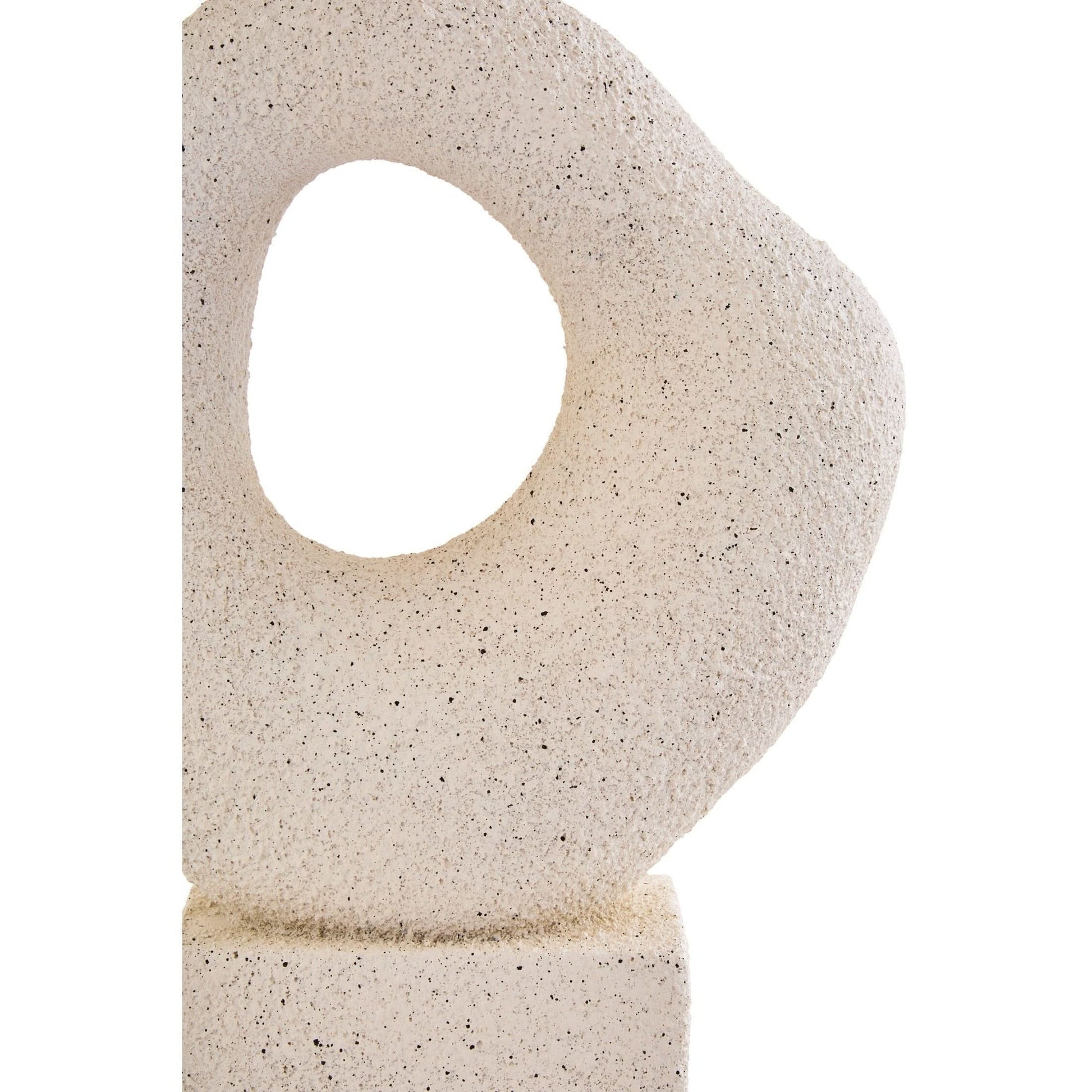 Broc Cream Textured Abstract Loop Sculpture On Pedestal   Nicholas John Interiors