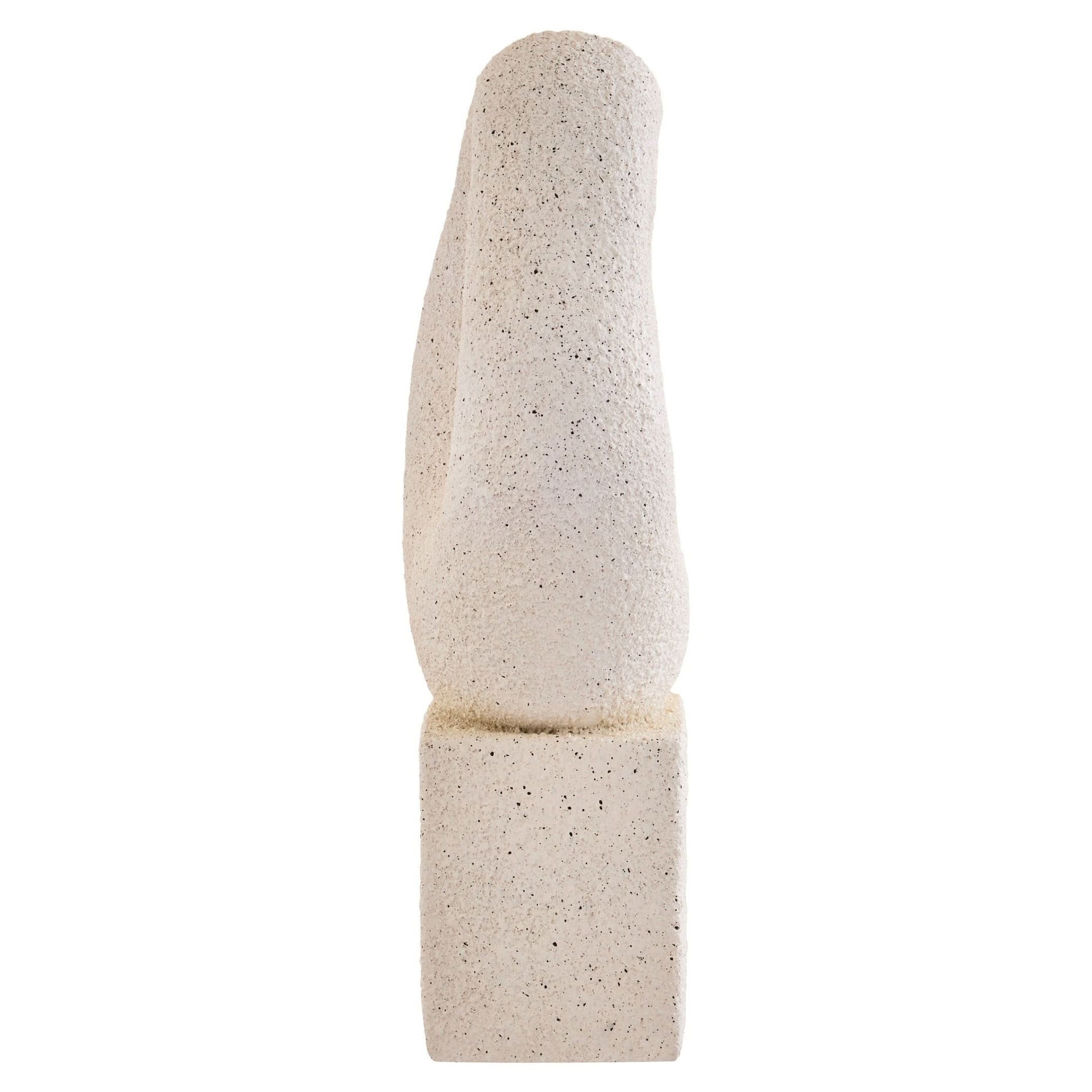 Broc Cream Textured Abstract Loop Sculpture On Pedestal   Nicholas John Interiors