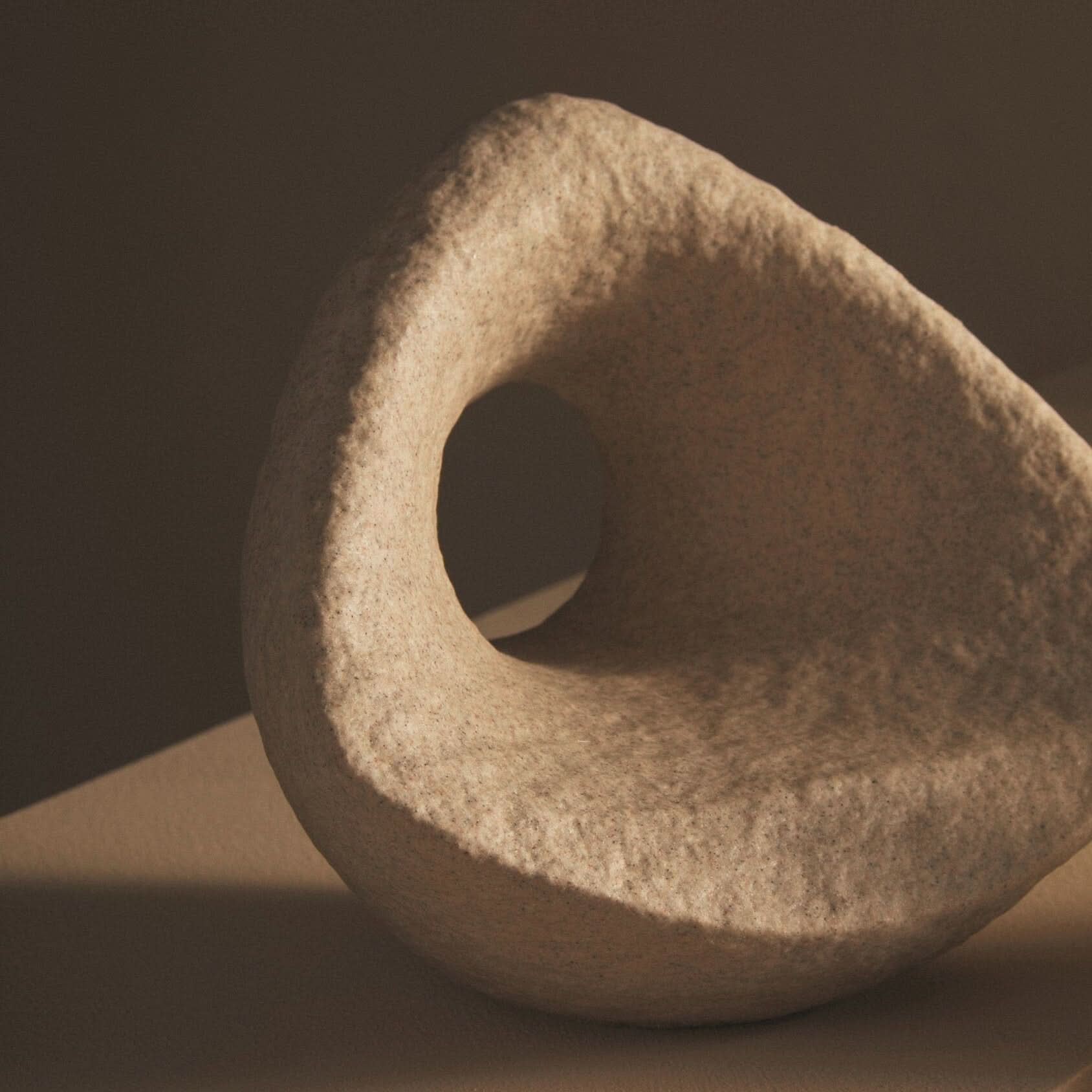 Broc Sandstone Effect Geometric Sculpture   Nicholas John Interiors