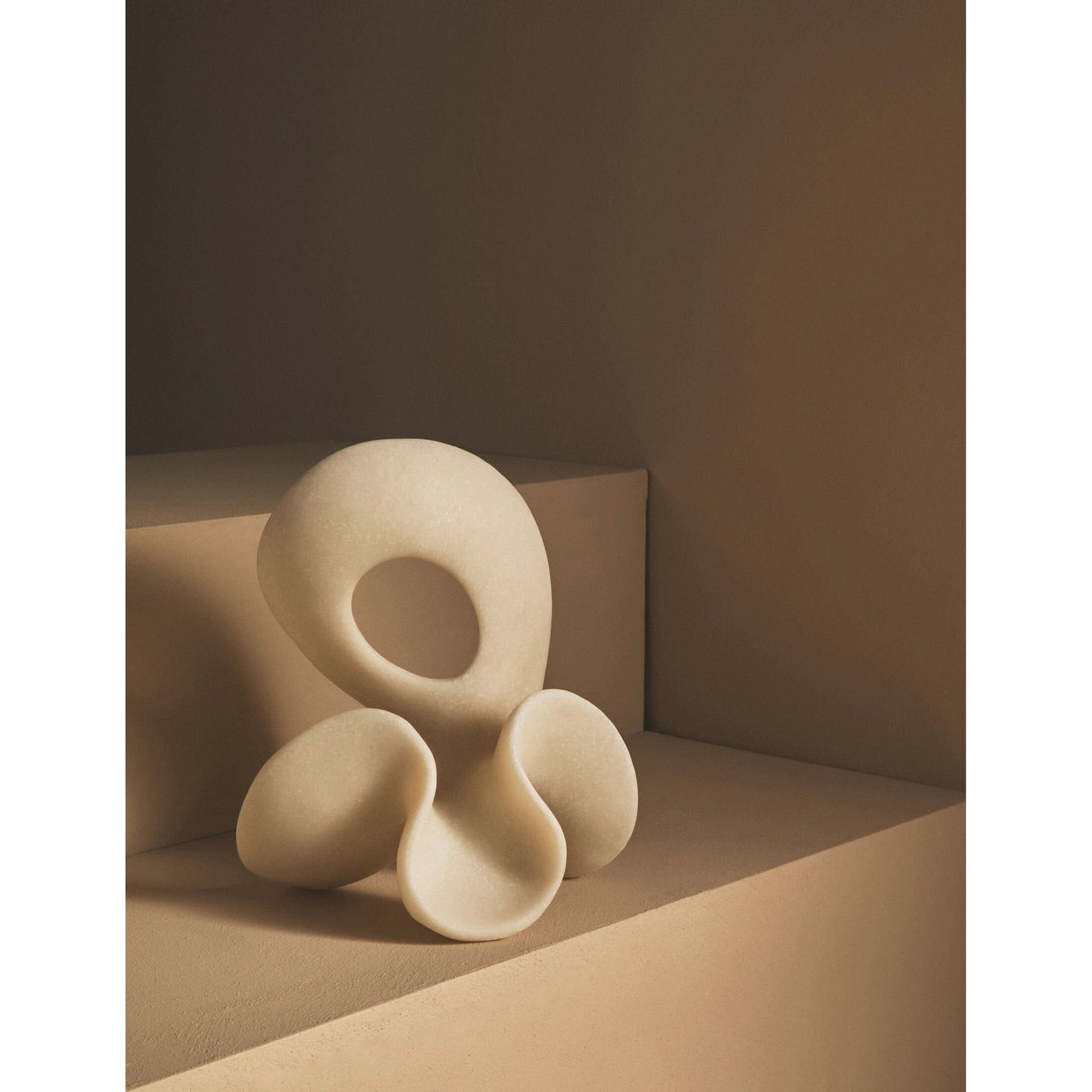 Broc Small White Marble Effect Abstract Loop Sculpture   Nicholas John Interiors
