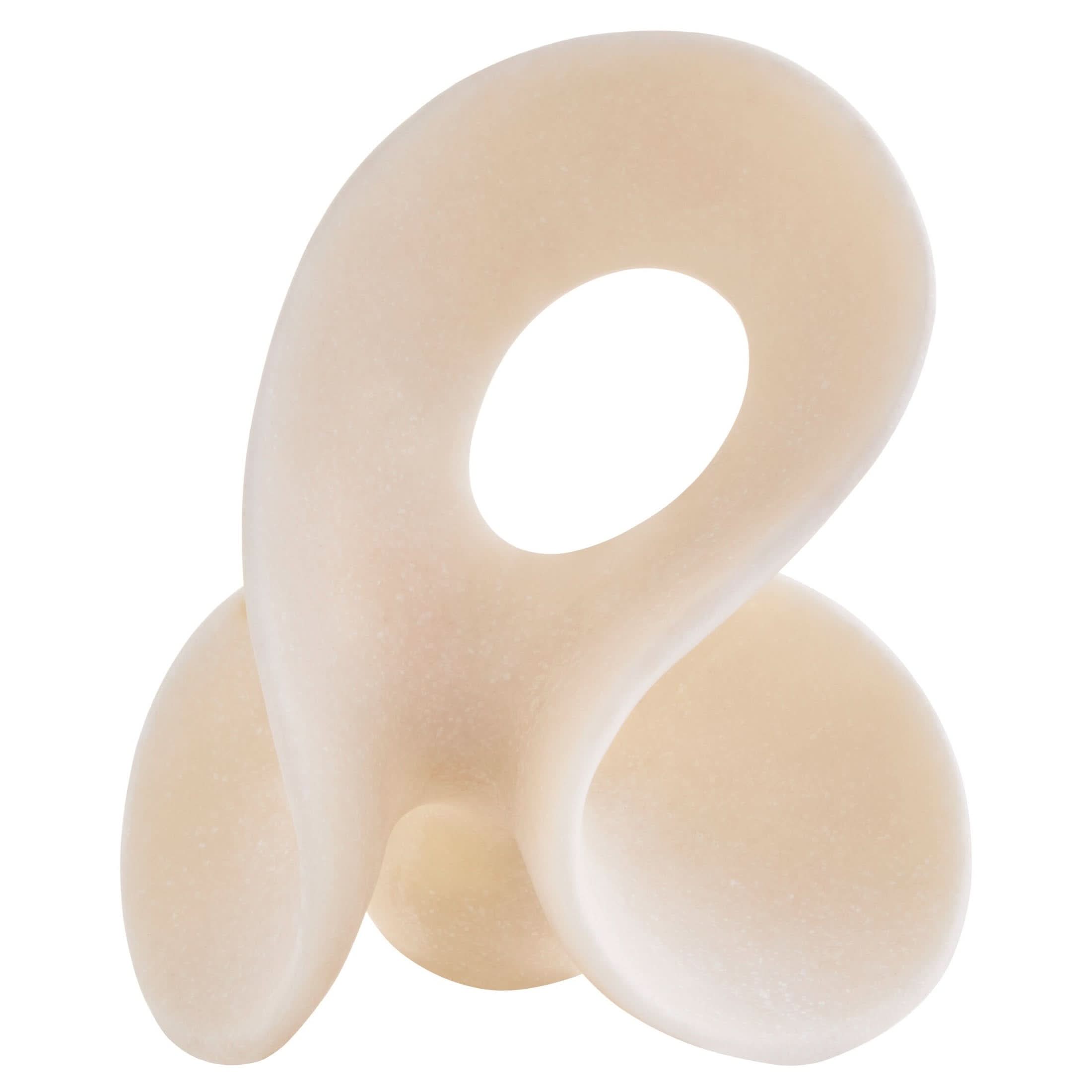 Broc Small White Marble Effect Abstract Loop Sculpture   Nicholas John Interiors