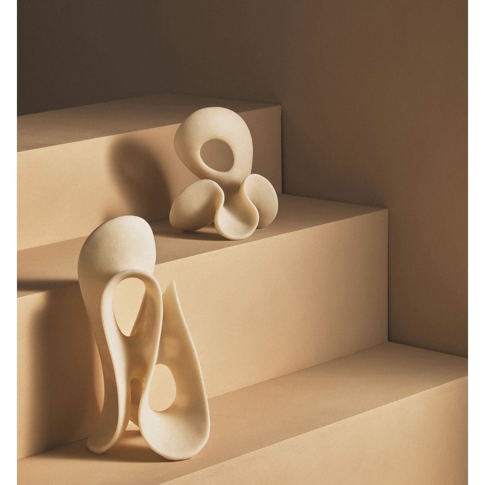 Broc Small White Marble Effect Abstract Loop Sculpture   Nicholas John Interiors