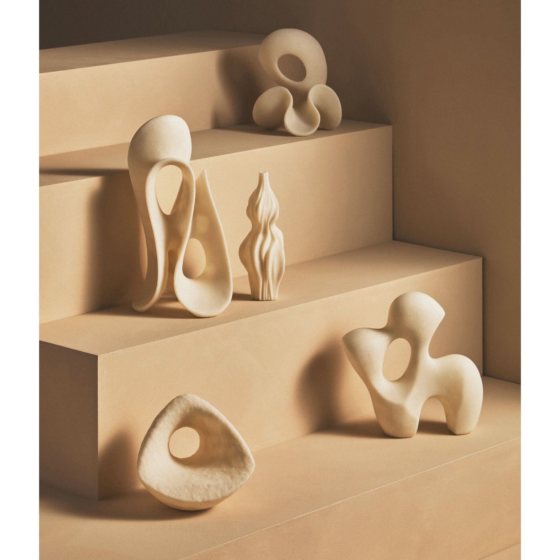 Broc Small White Marble Effect Abstract Loop Sculpture   Nicholas John Interiors