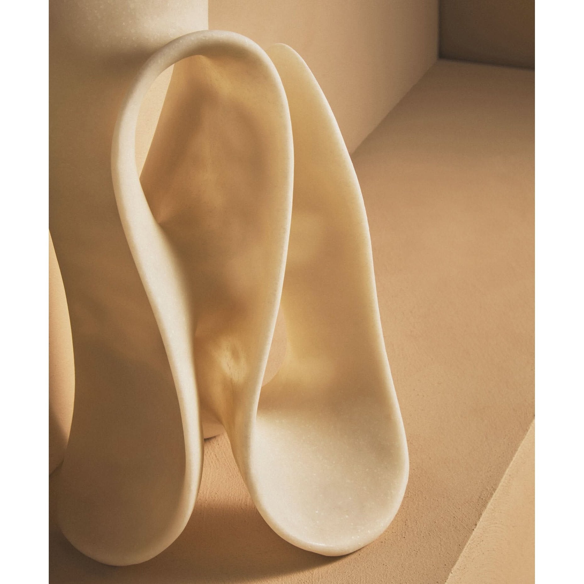 Broc Large White Marble Effect Abstract Loop Sculpture   Nicholas John Interiors