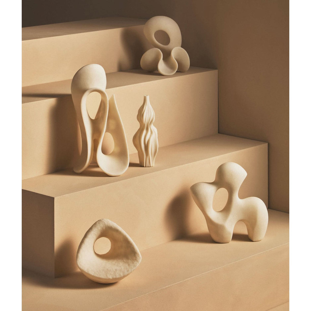 Broc Large White Marble Effect Abstract Loop Sculpture   Nicholas John Interiors