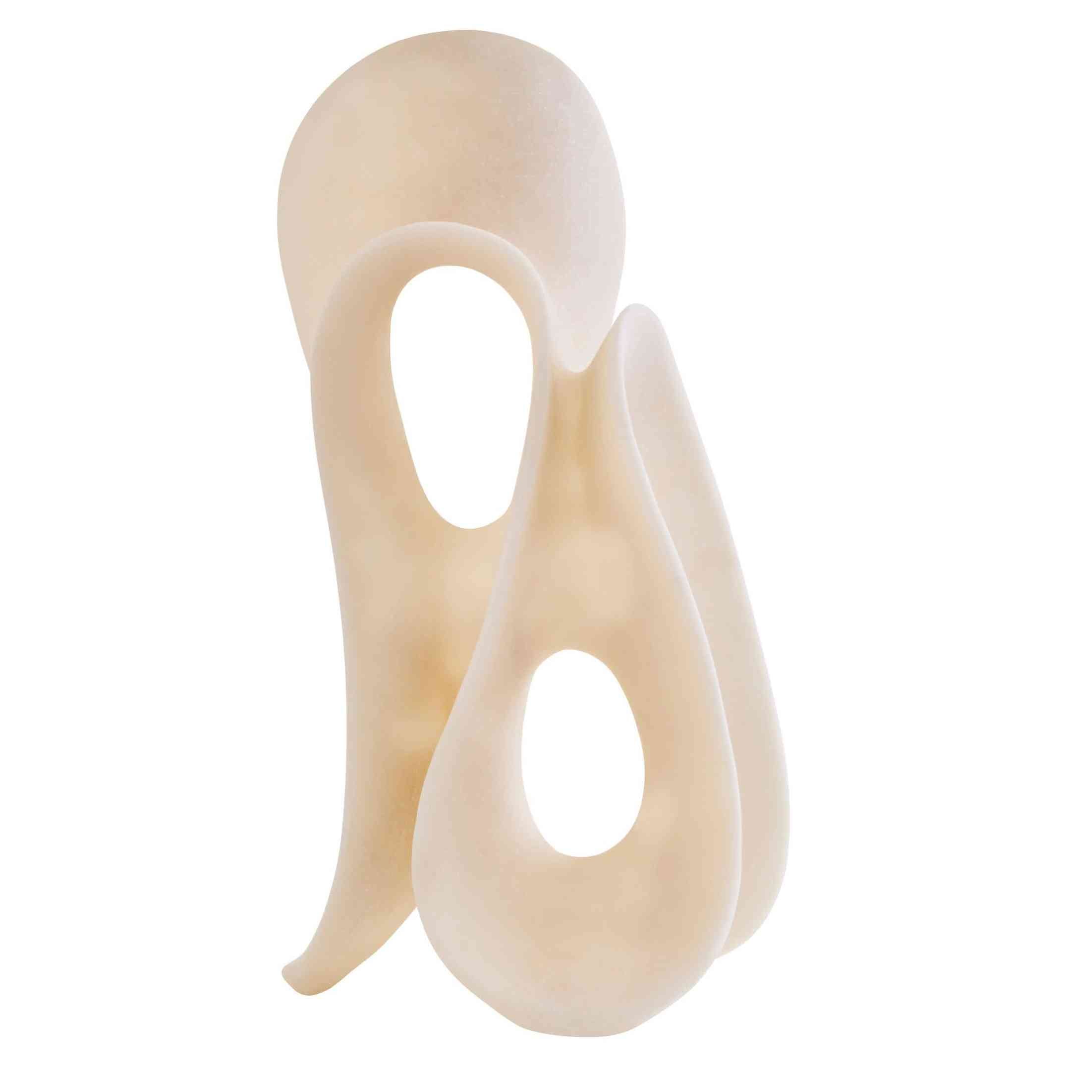 Broc Large White Marble Effect Abstract Loop Sculpture   Nicholas John Interiors