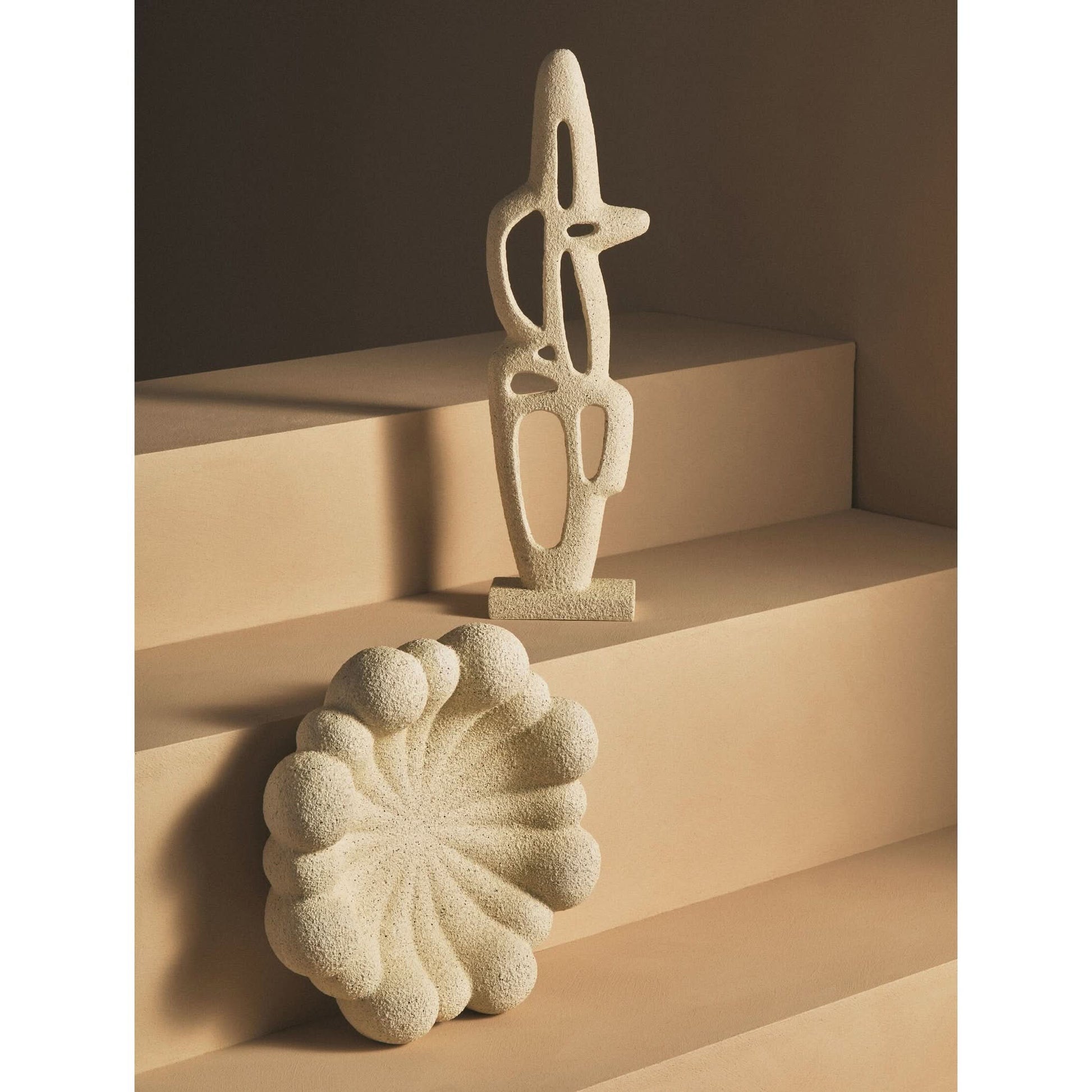 Broc Cream Textured Abstract Interlocking Sculpture   Nicholas John Interiors