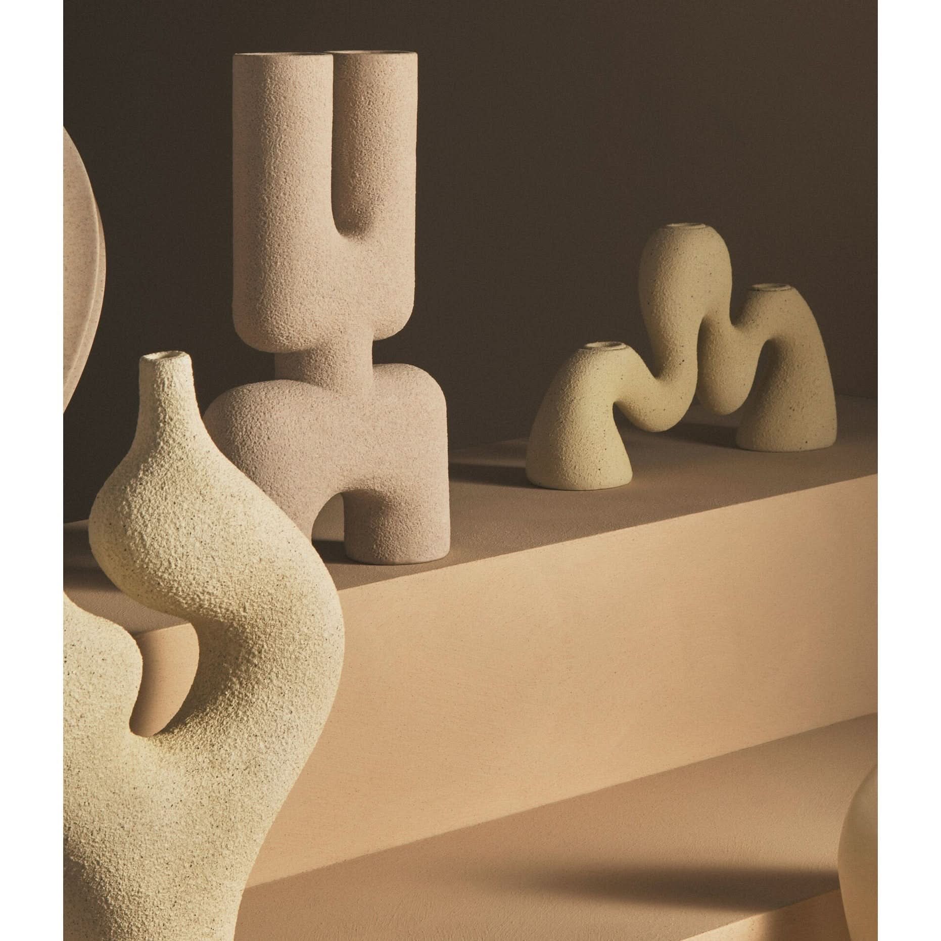 Broc Cream Organic Candle Holder   Nicholas John Interiors
