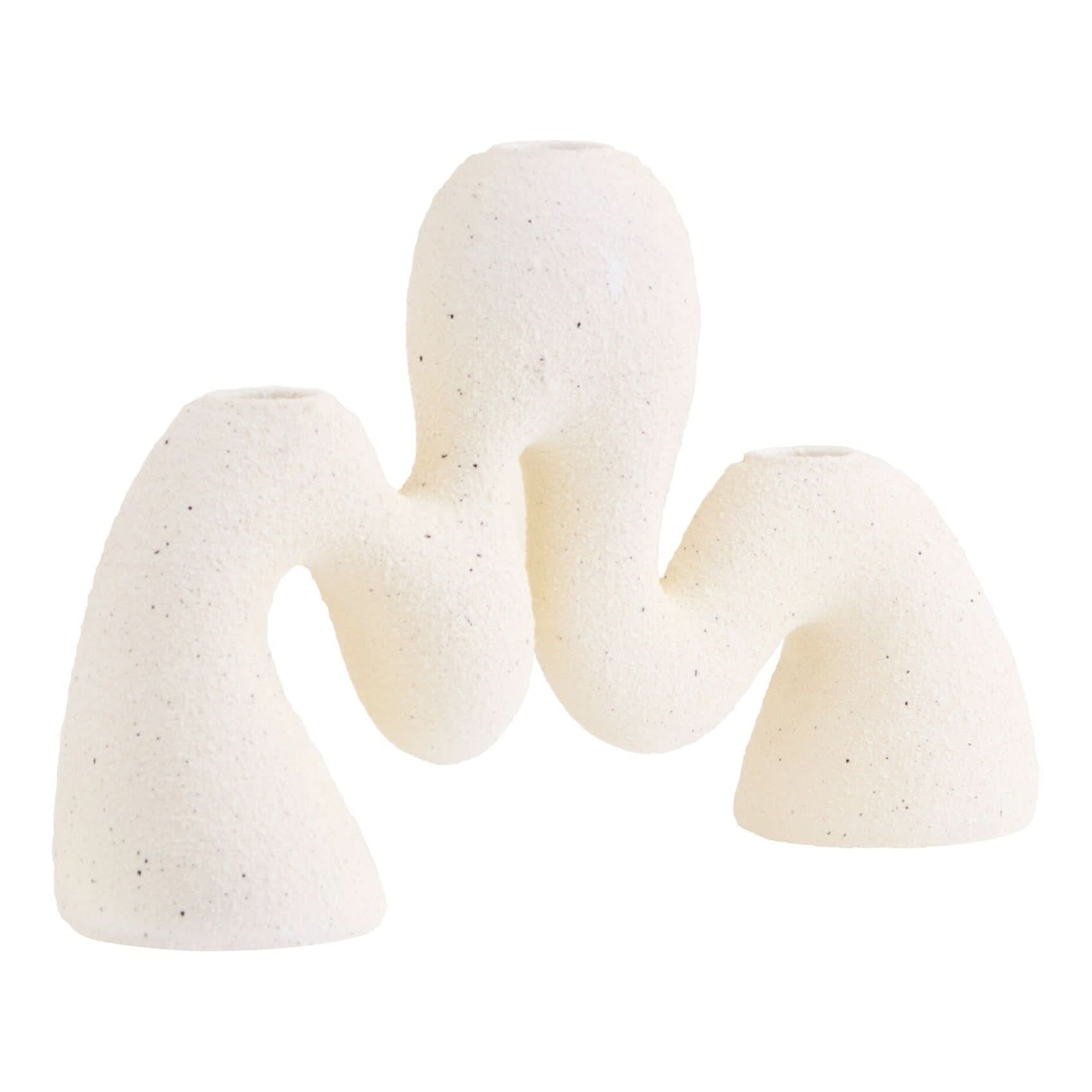 Broc Cream Organic Candle Holder   Nicholas John Interiors
