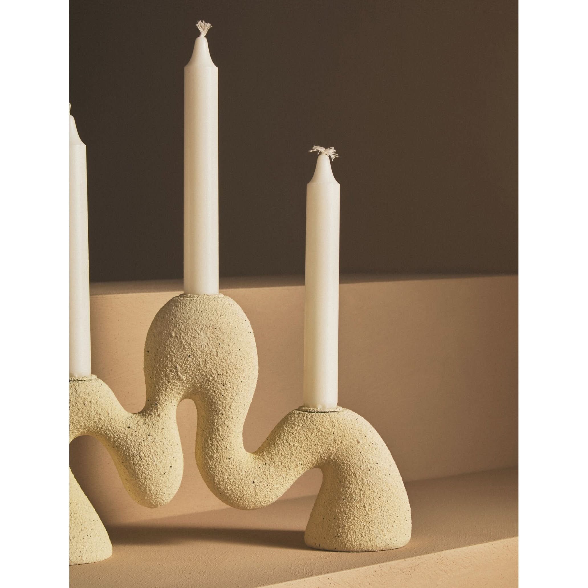 Broc Cream Organic Candle Holder   Nicholas John Interiors
