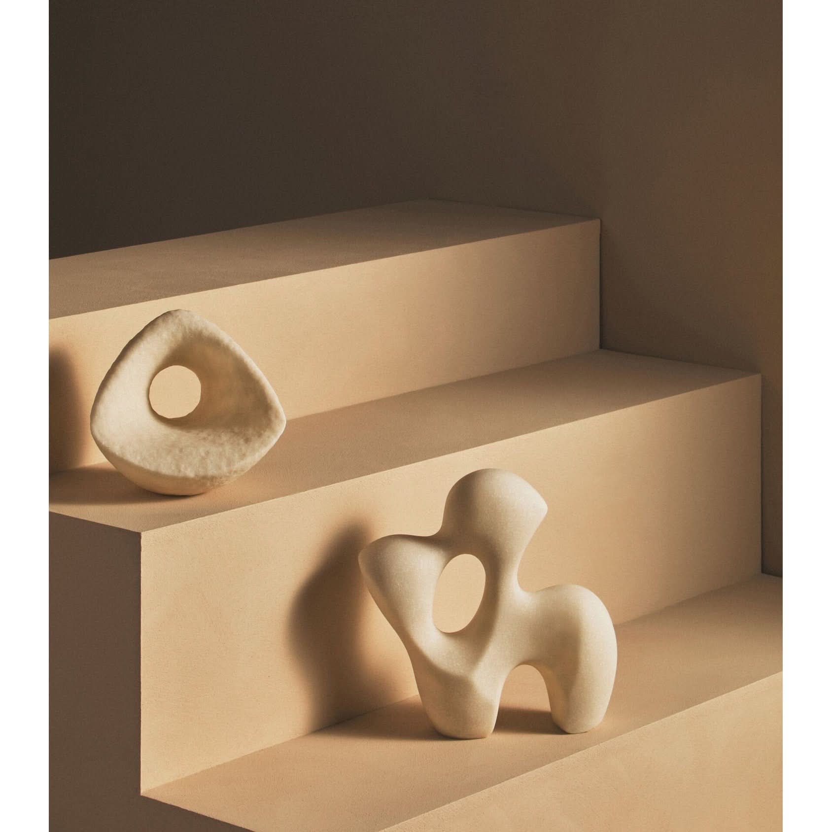 Broc White Marble Effect Organic Sculpture   Nicholas John Interiors