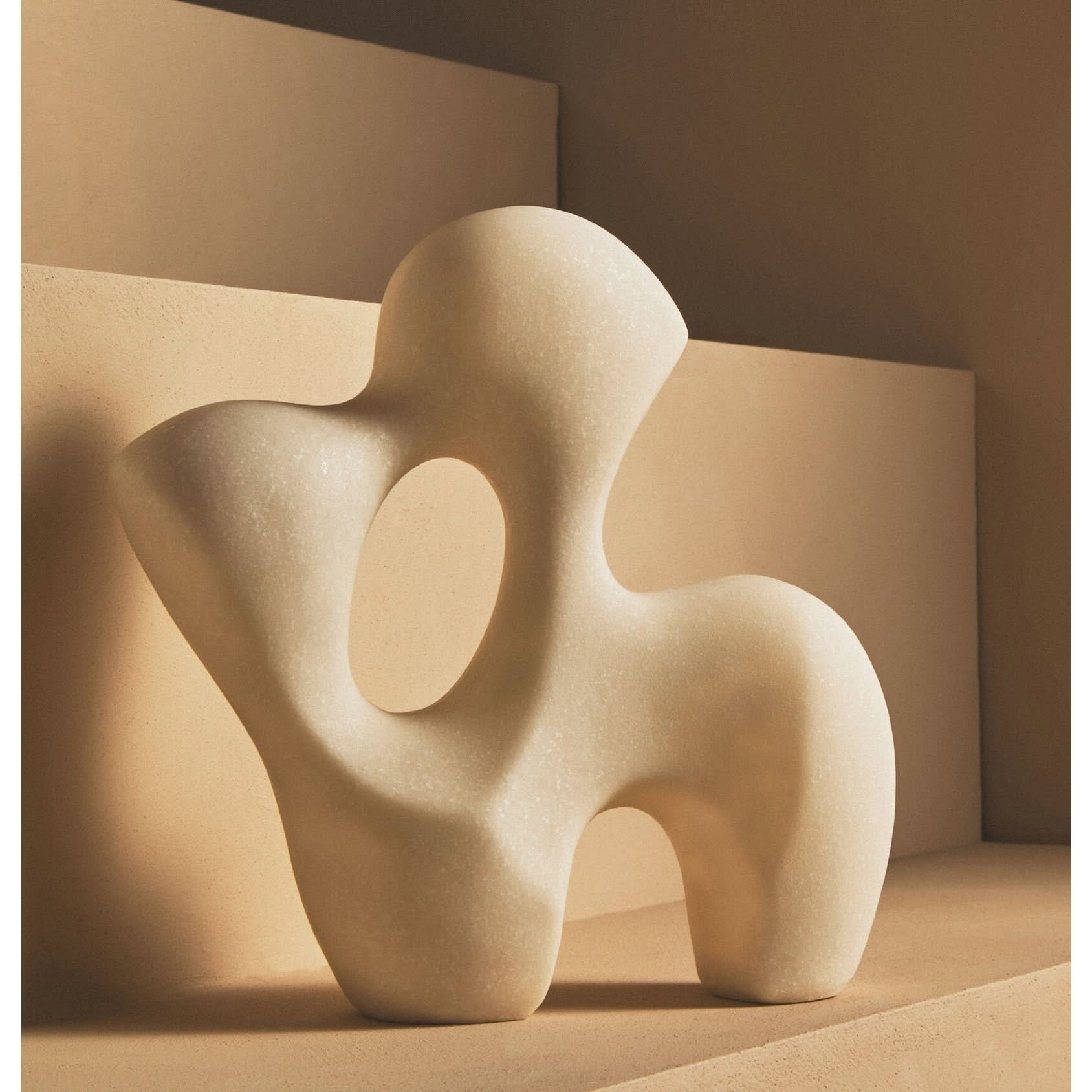 Broc White Marble Effect Organic Sculpture   Nicholas John Interiors