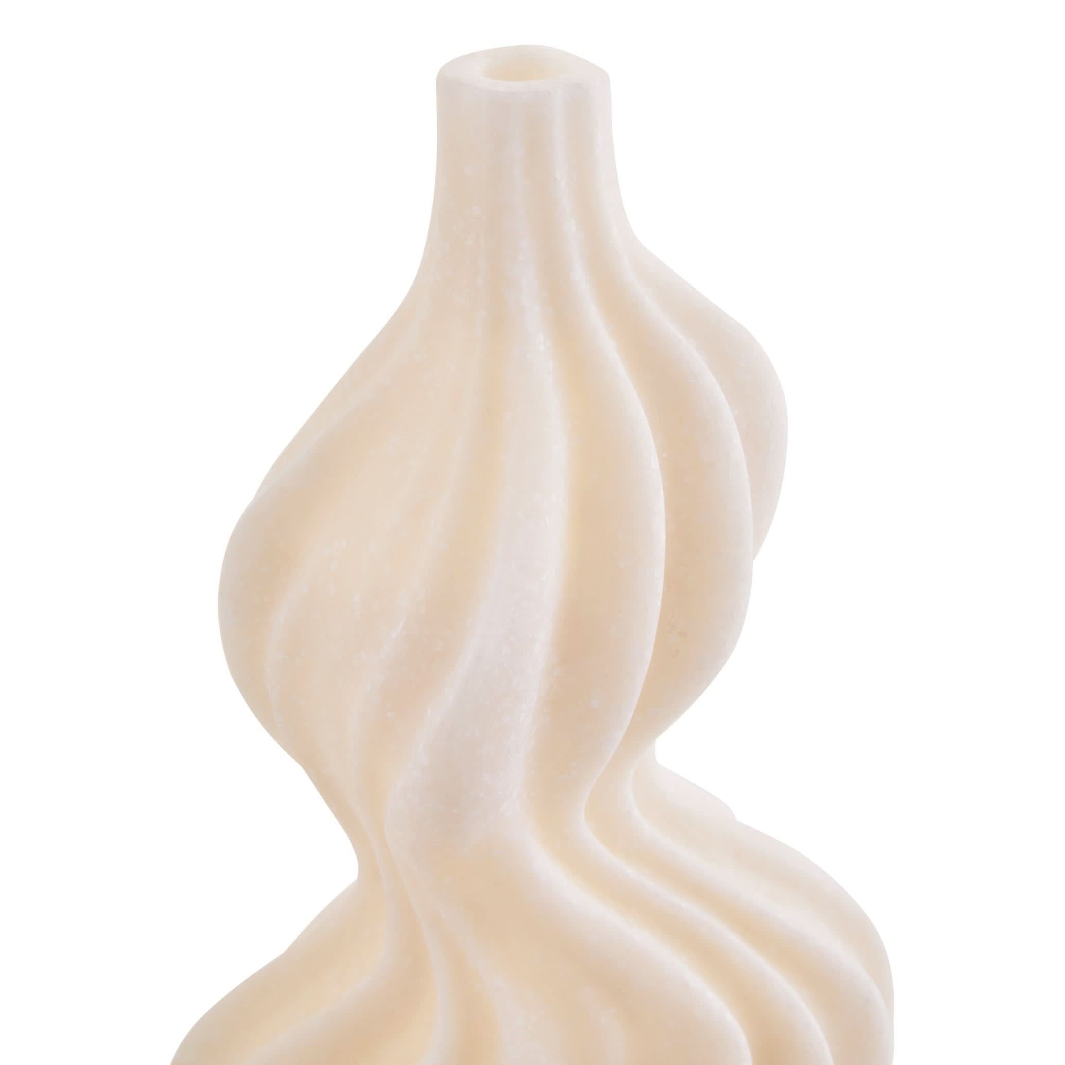Broc White Marble Effect Organic Twist Vase   Nicholas John Interiors