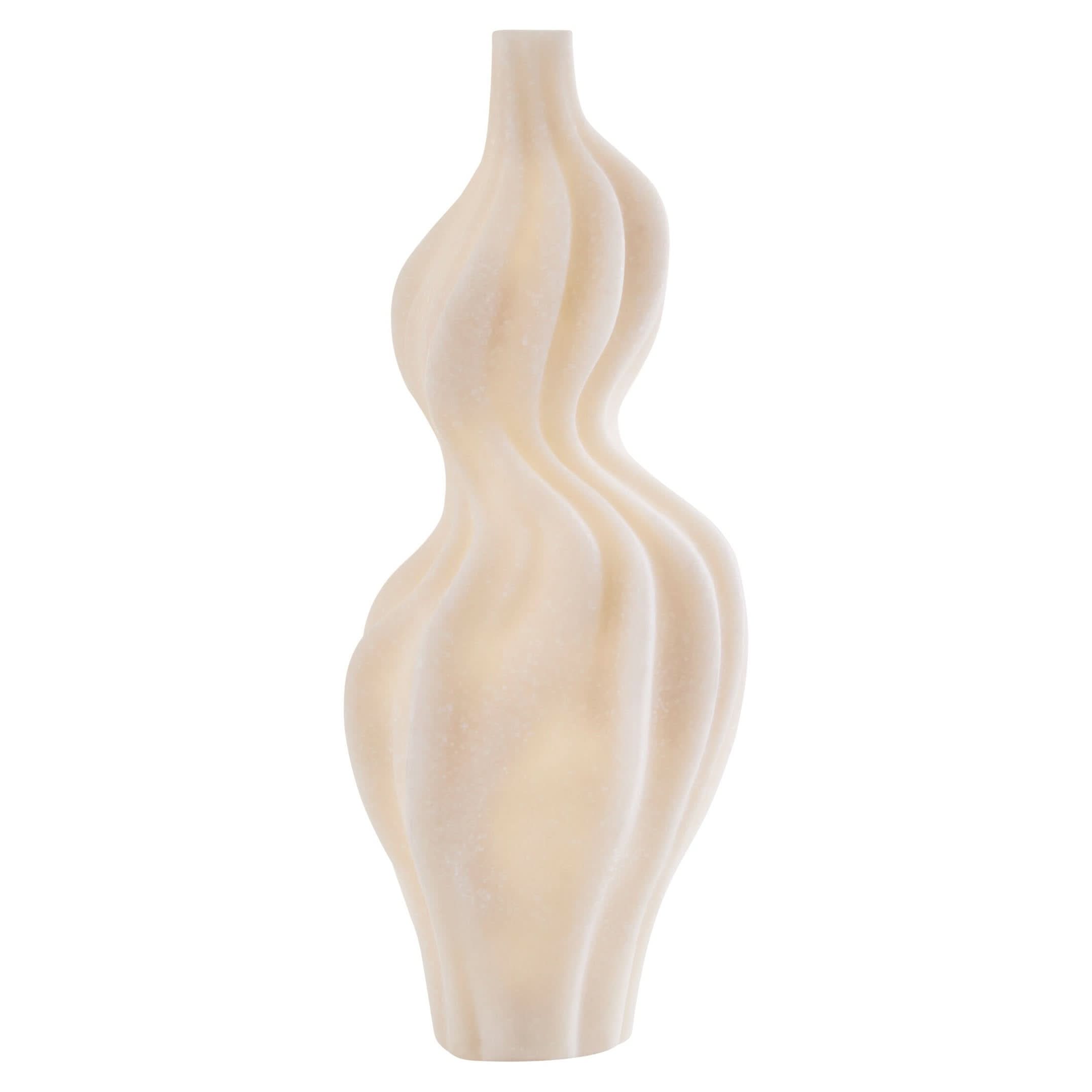 Broc White Marble Effect Organic Twist Vase   Nicholas John Interiors