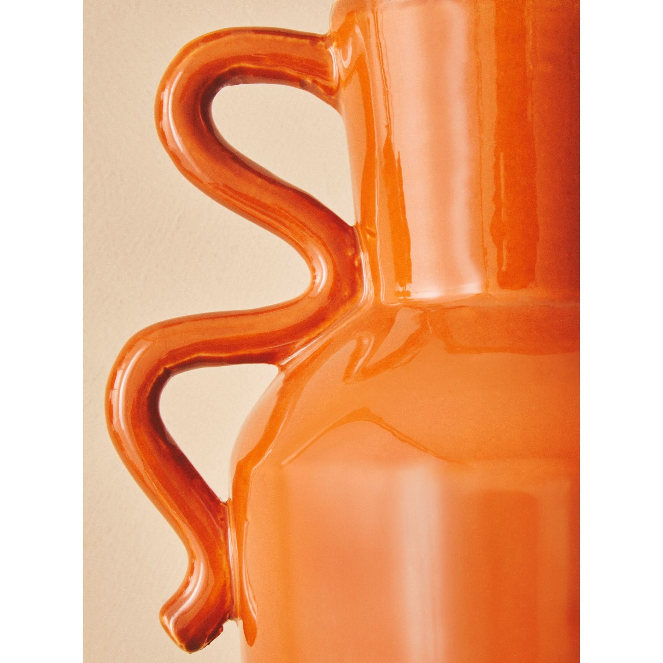 Sonata Large Burnt Orange Vase with Abstract Handles   Nicholas John Interiors