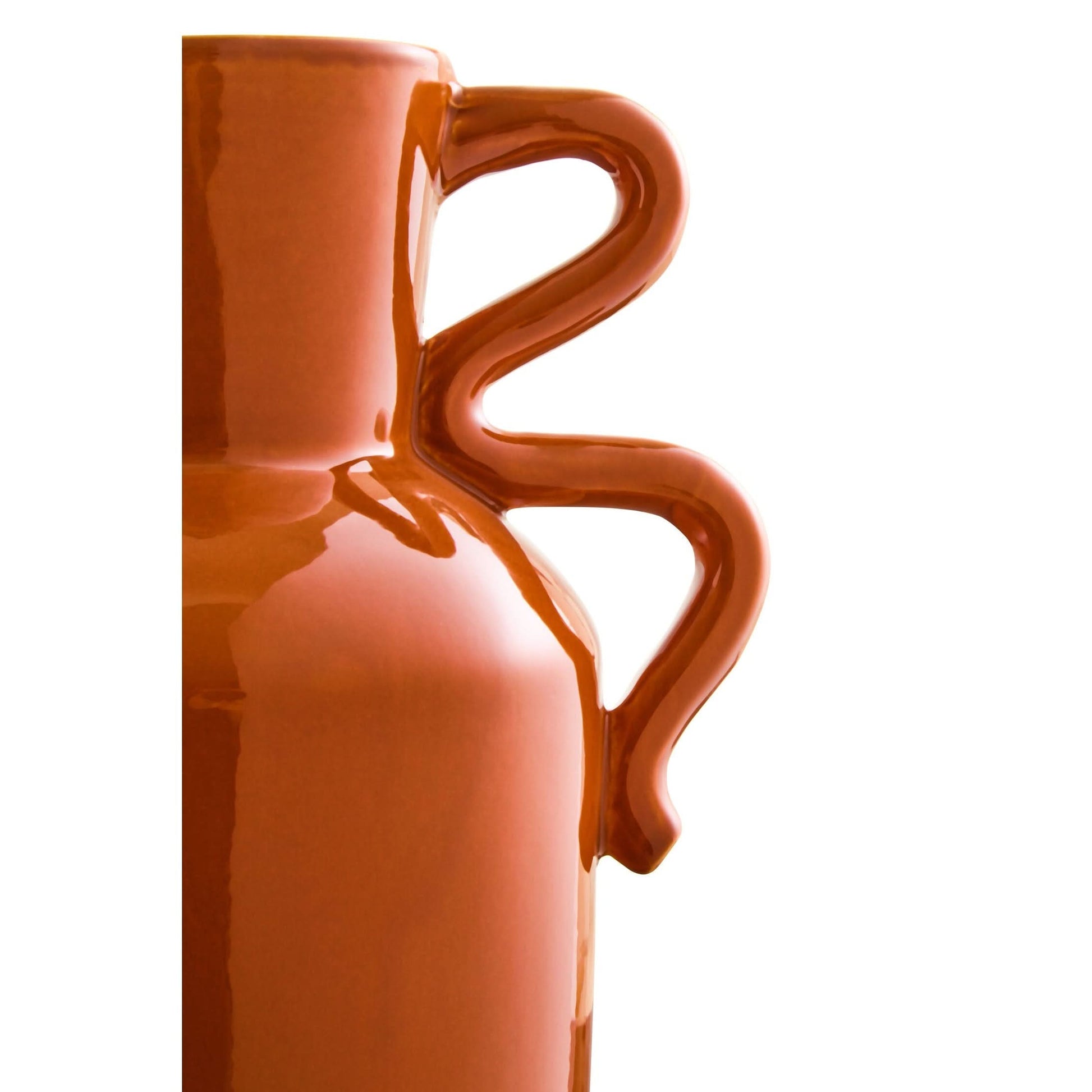 Sonata Large Burnt Orange Vase with Abstract Handles   Nicholas John Interiors