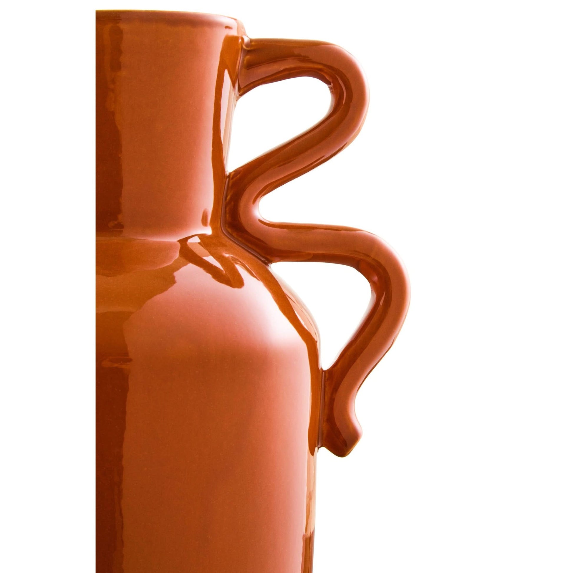 Sonata Large Burnt Orange Vase with Abstract Handles   Nicholas John Interiors