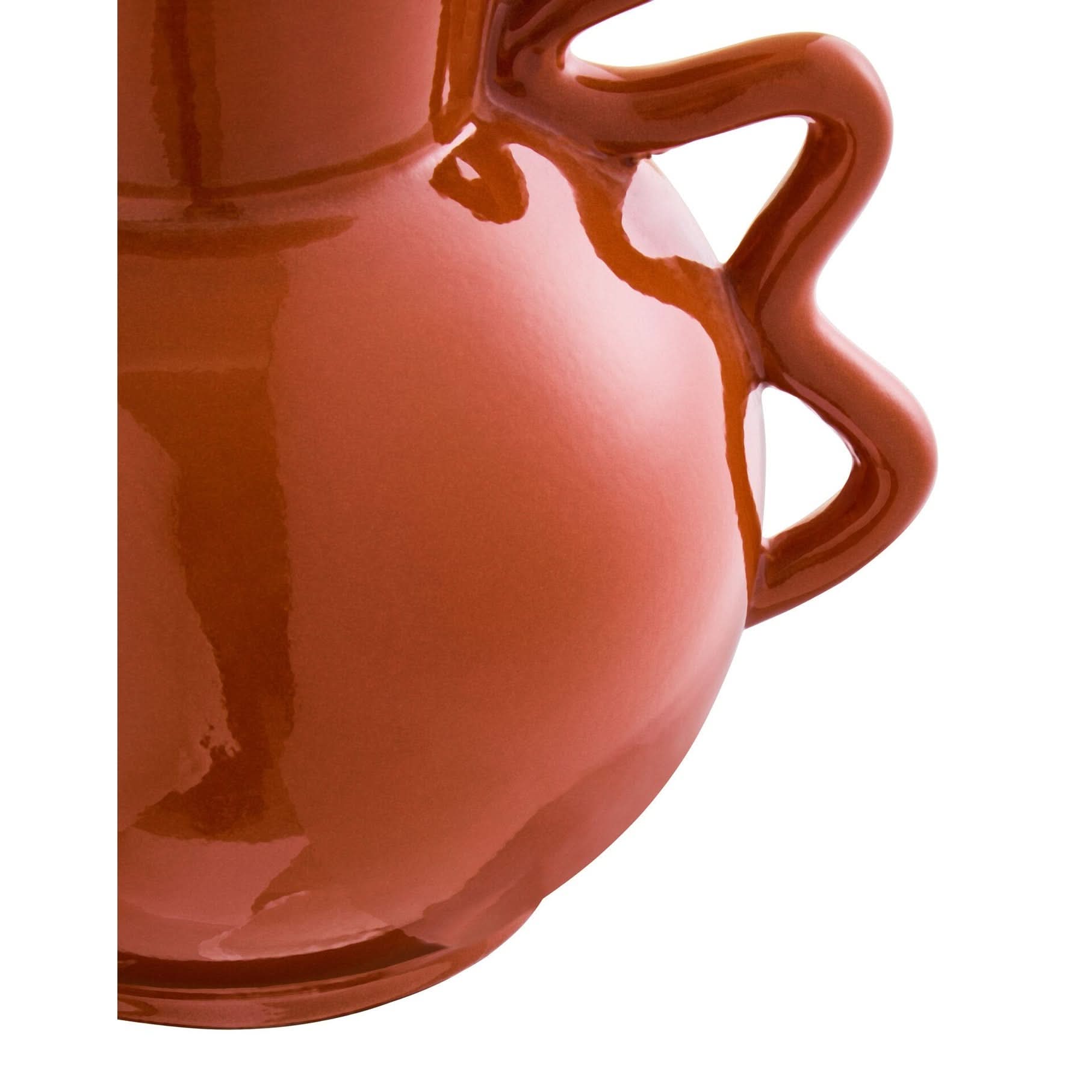 Sonata Small Burnt Orange Vase with Abstract Handles   Nicholas John Interiors